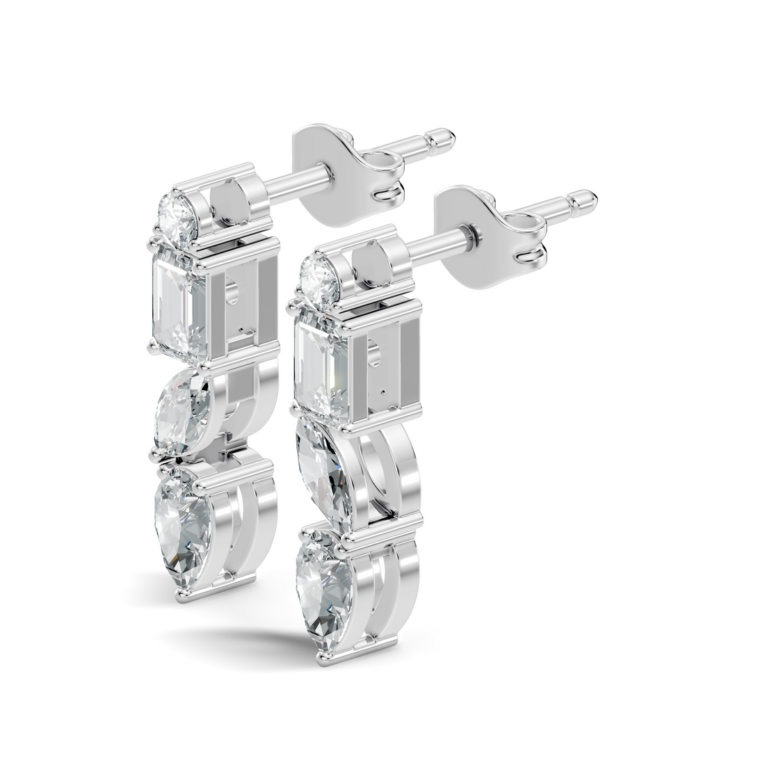Multi-Cut Linear Cascade Diamond Stud