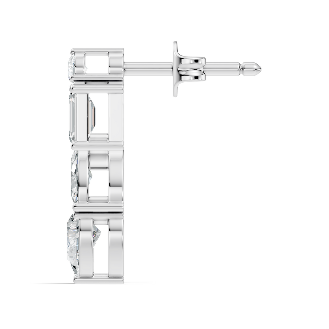 Multi-Cut Linear Cascade Diamond Stud