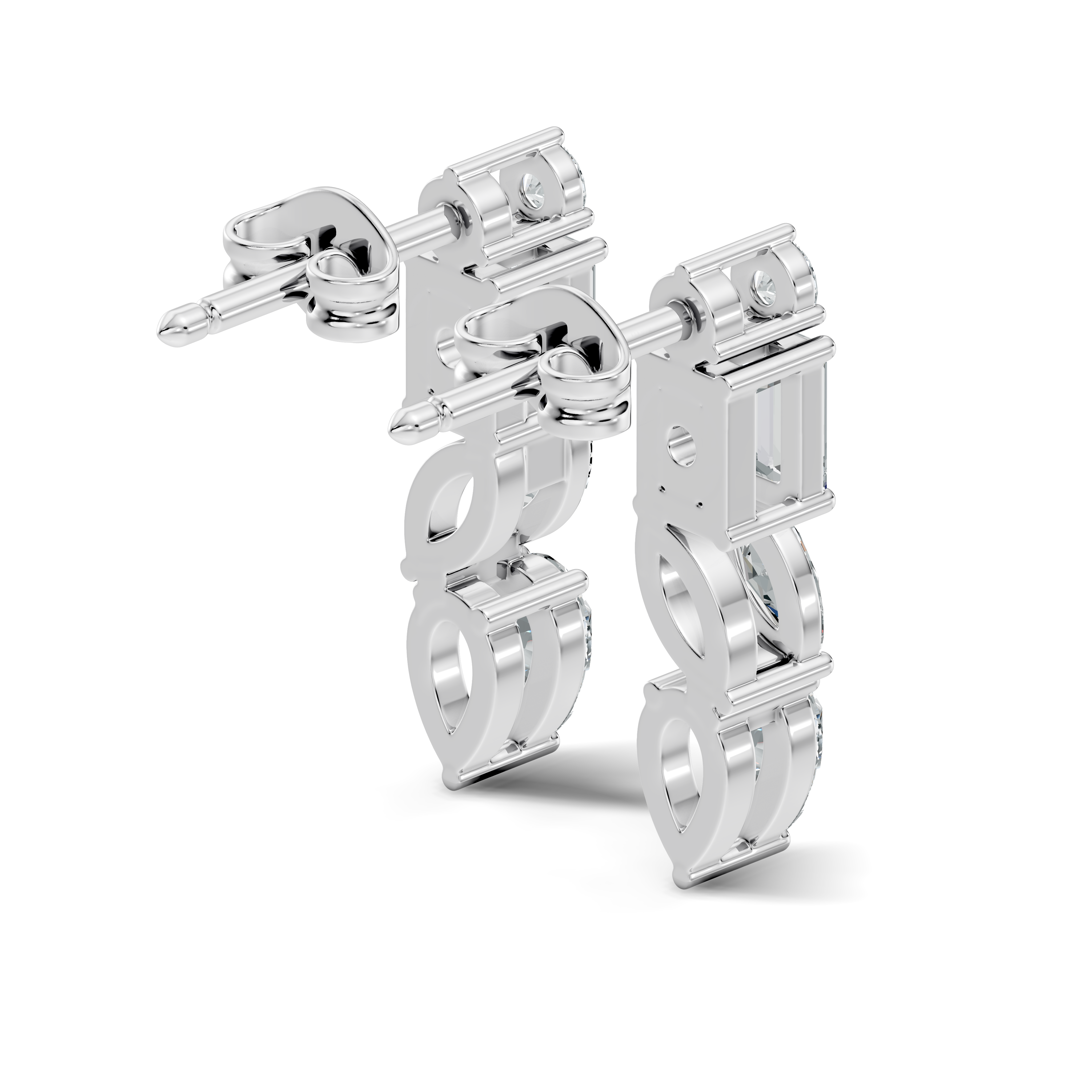 Multi-Cut Linear Cascade Diamond Stud