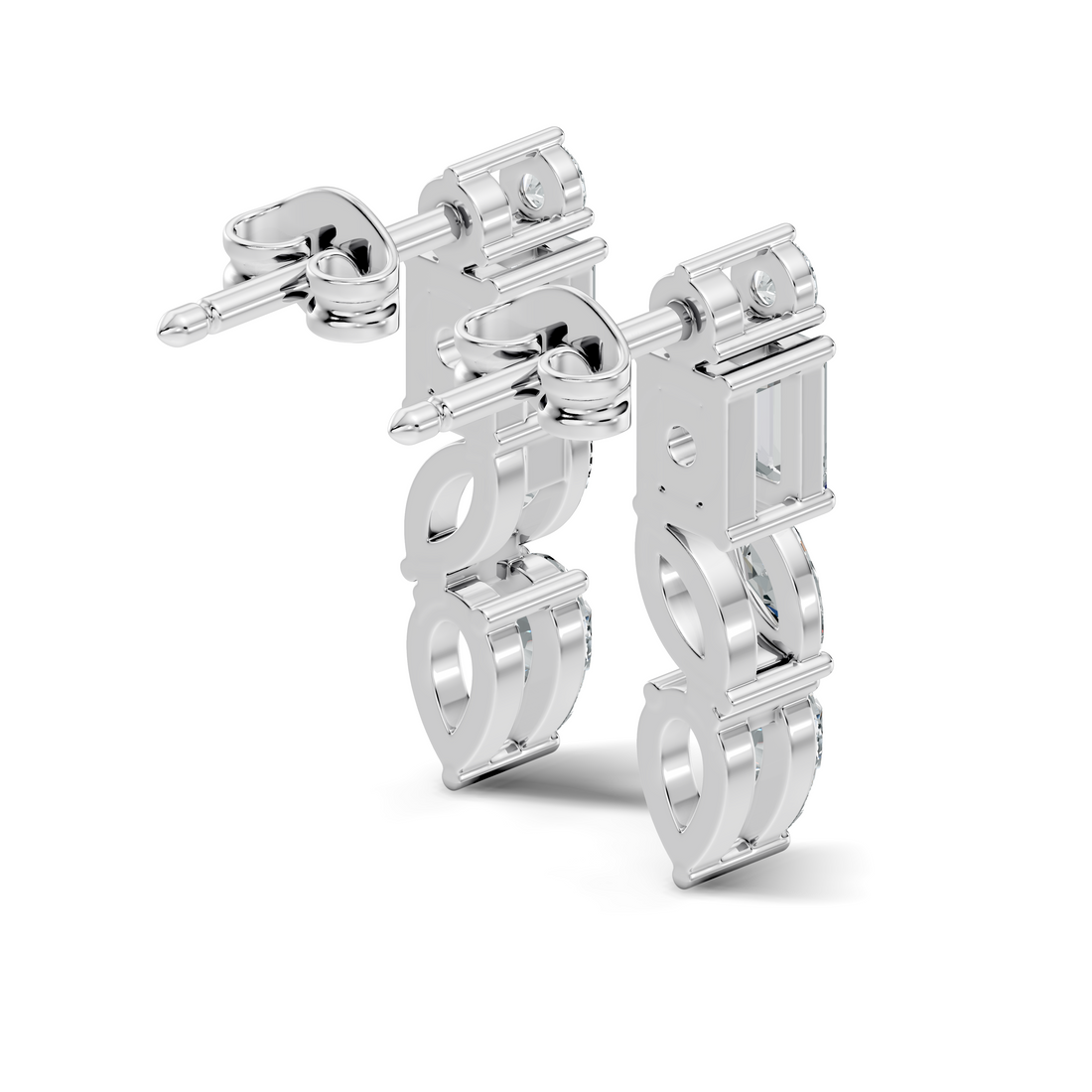 Multi-Cut Linear Cascade Diamond Stud