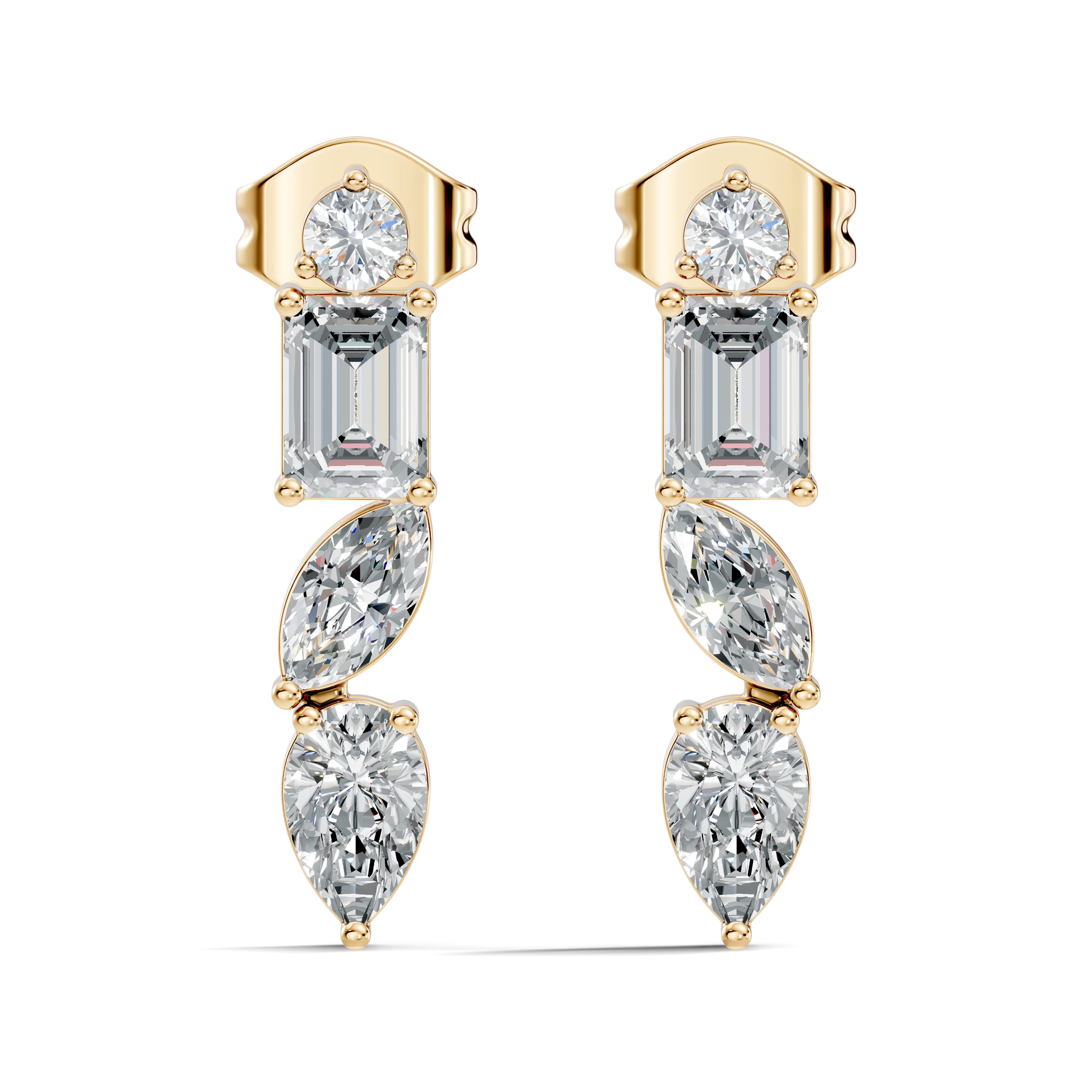 Multi-Cut Linear Cascade Diamond Stud