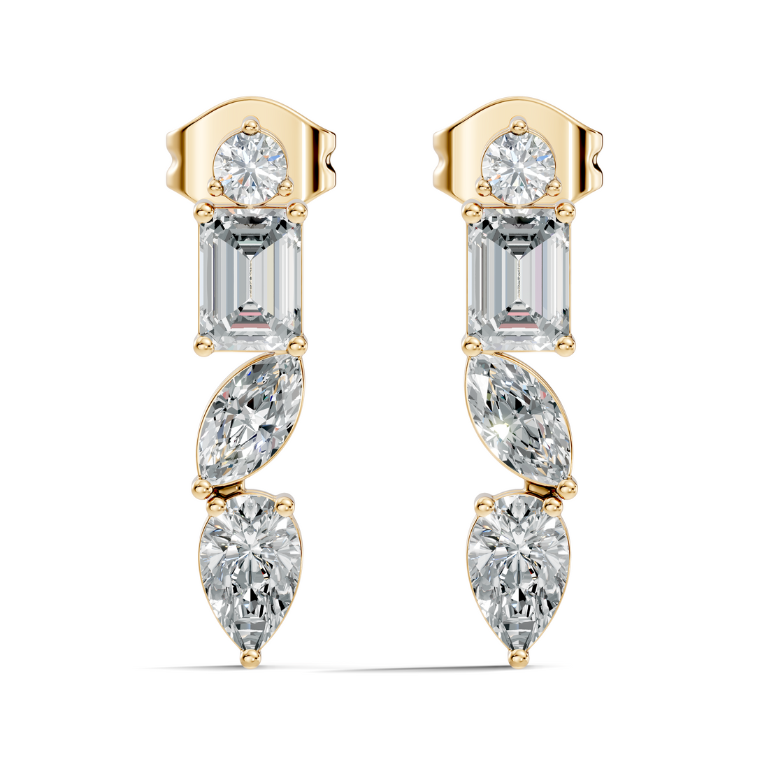 Multi-Cut Linear Cascade Diamond Stud