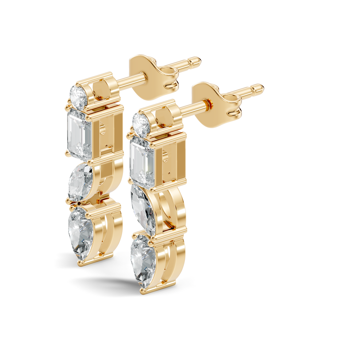 Multi-Cut Linear Cascade Diamond Stud