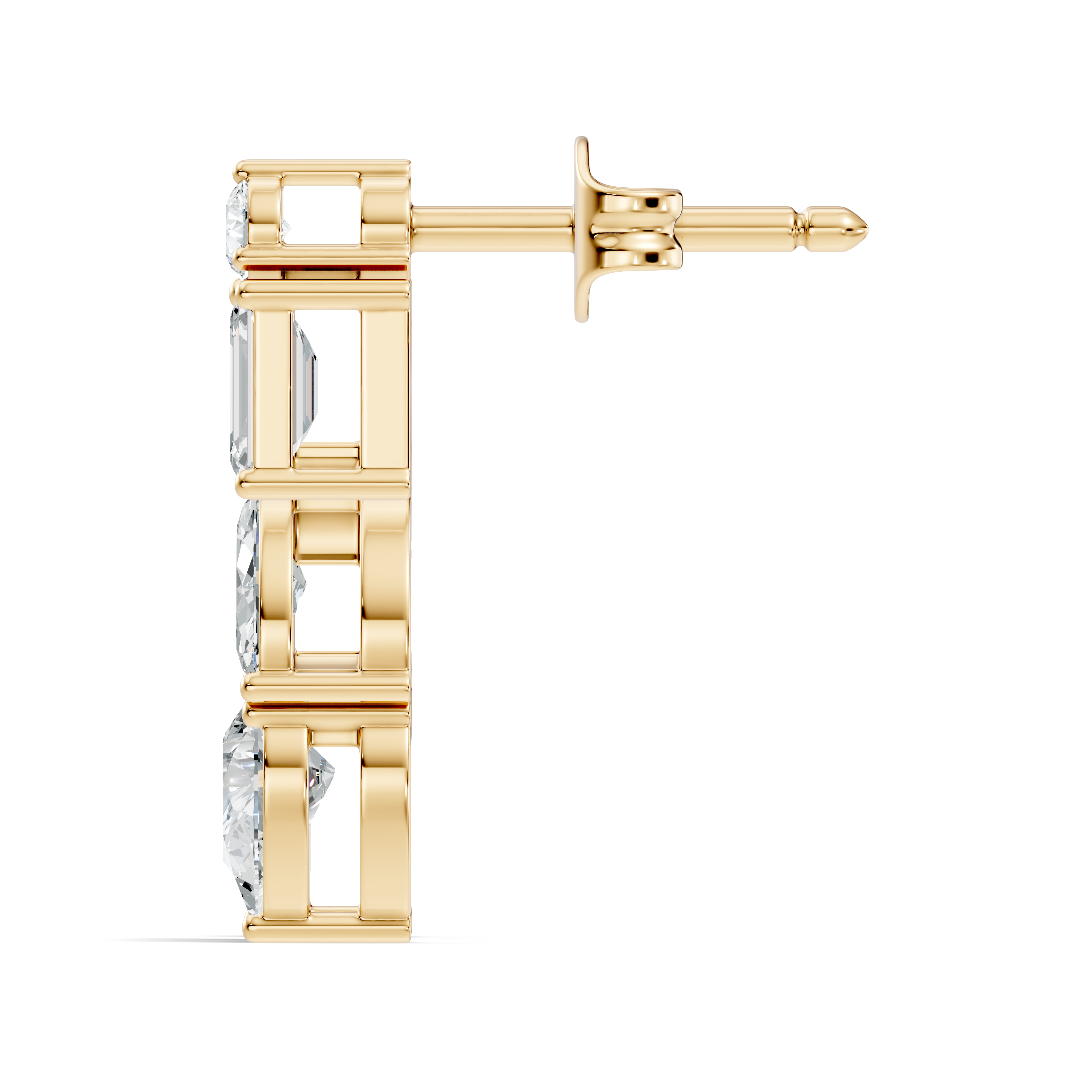 Multi-Cut Linear Cascade Diamond Stud