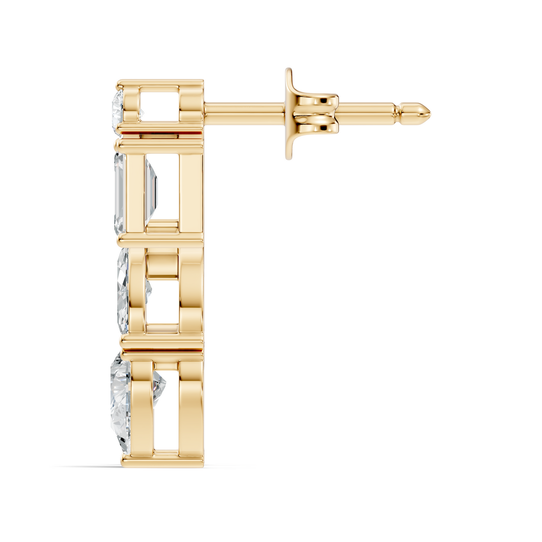 Multi-Cut Linear Cascade Diamond Stud