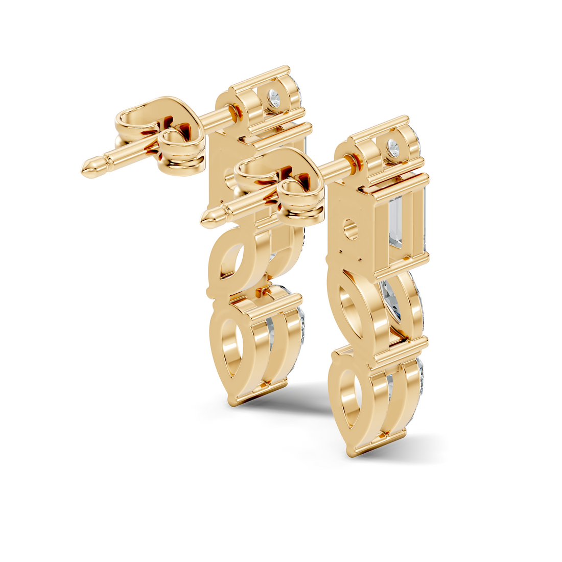 Multi-Cut Linear Cascade Diamond Stud