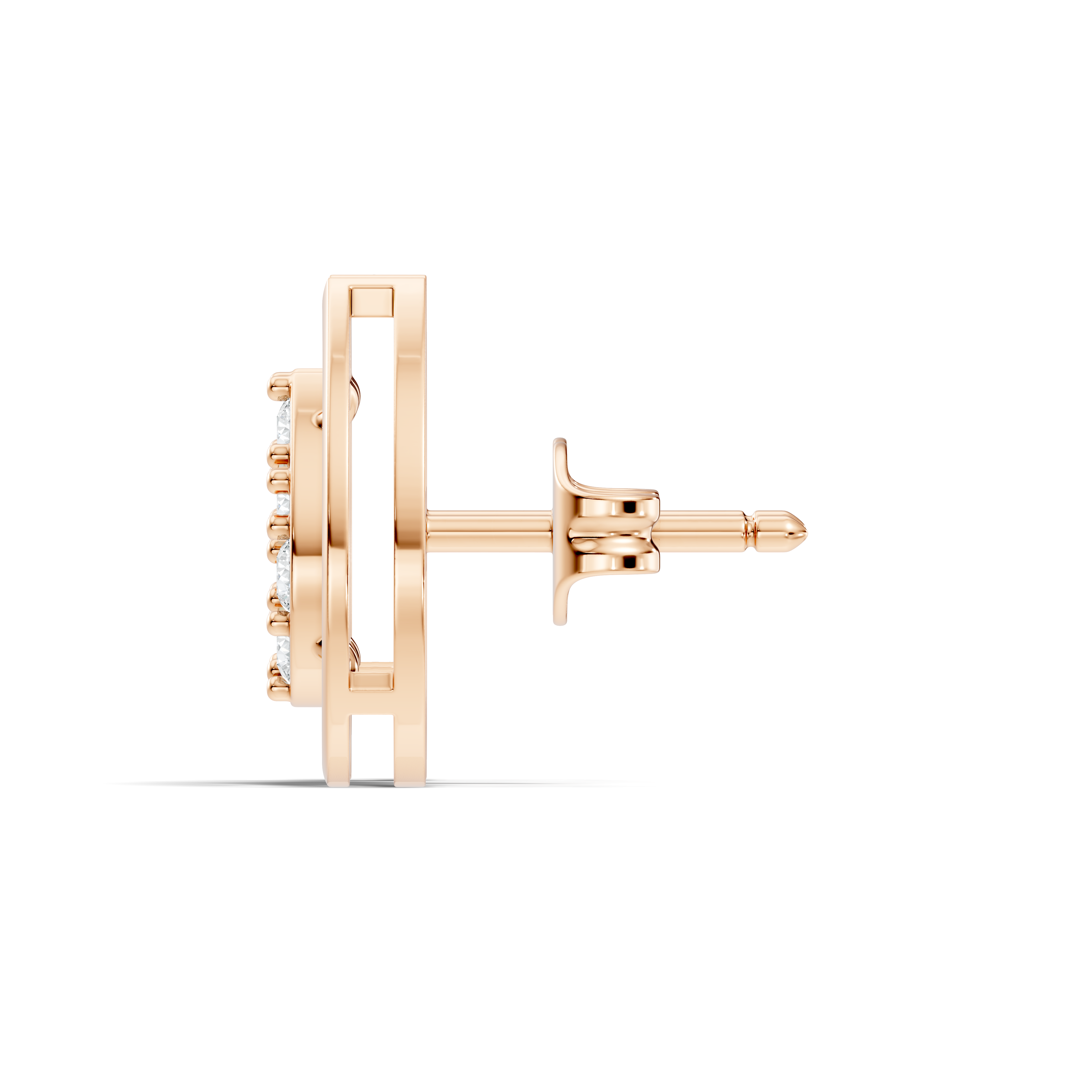 Pear-Shaped Open Frame & Diamond Cluster Stud