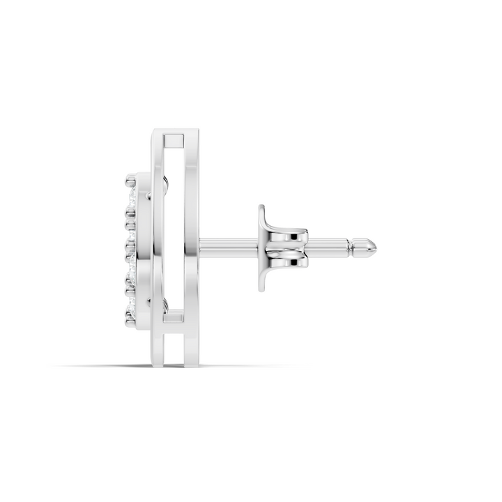 Pear-Shaped Open Frame & Diamond Cluster Stud