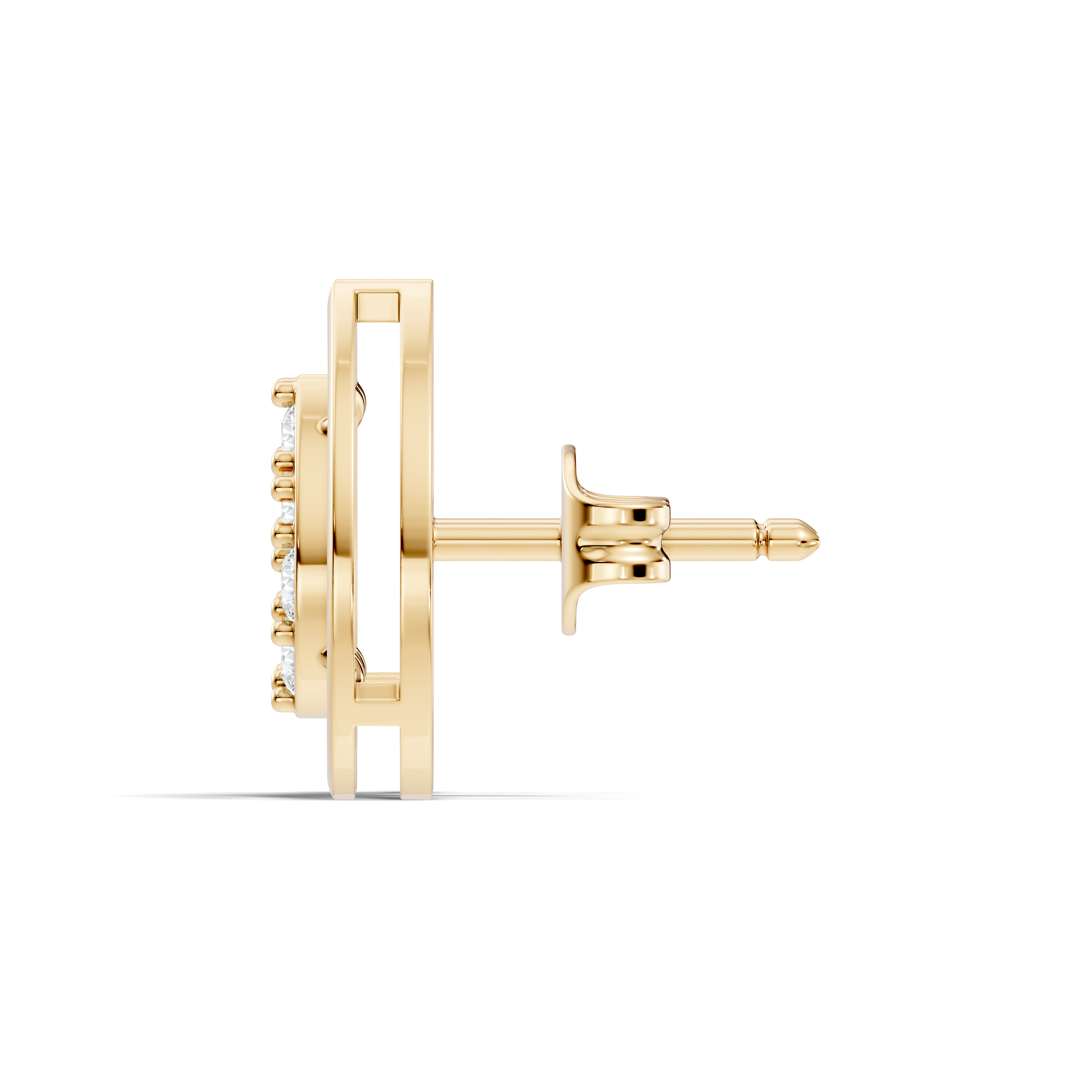 Pear-Shaped Open Frame & Diamond Cluster Stud