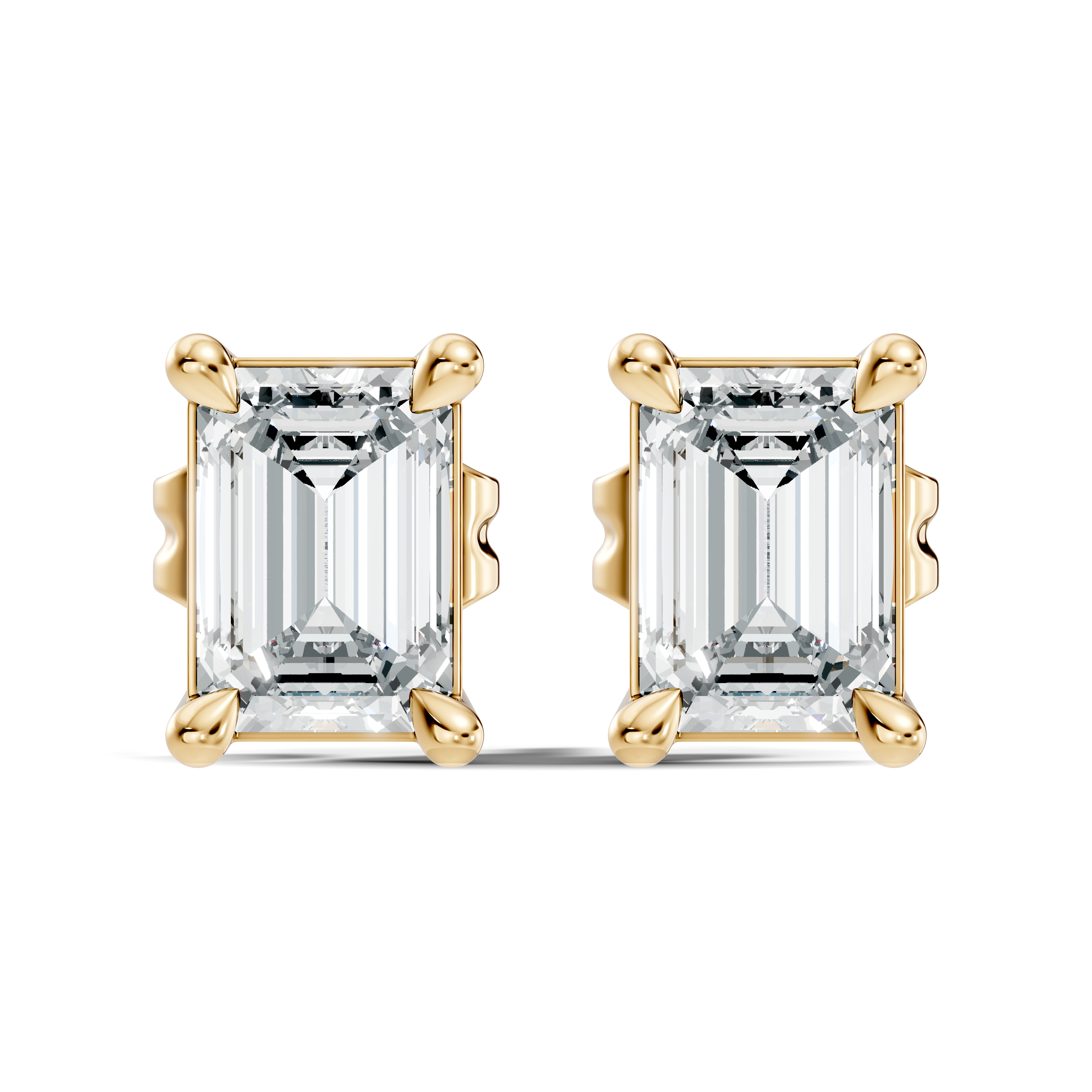 Classic Emerald Cut Solitaire Diamond Stud