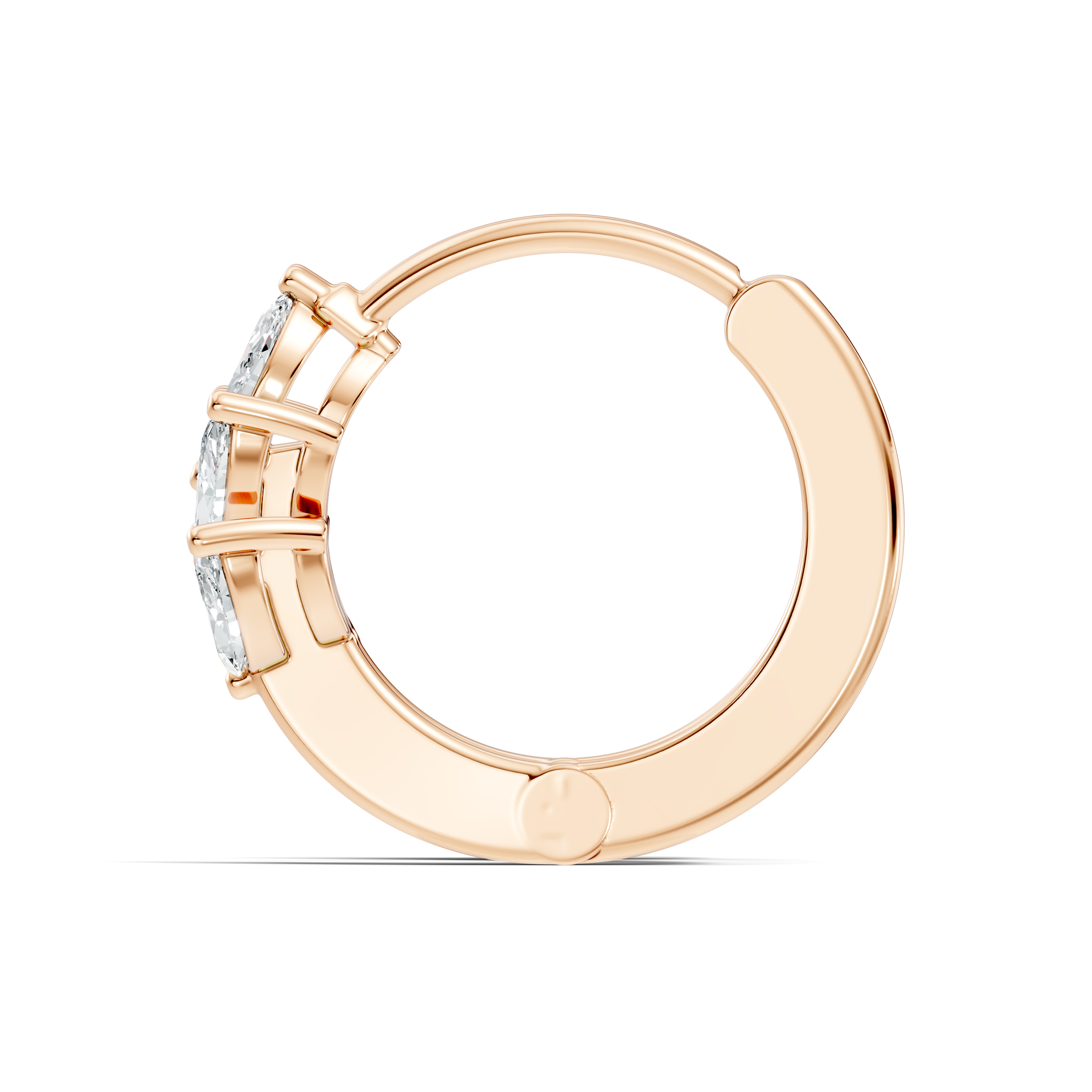 Marquise Cut Diamond Leaf Cluster Huggie Hoop Earrings