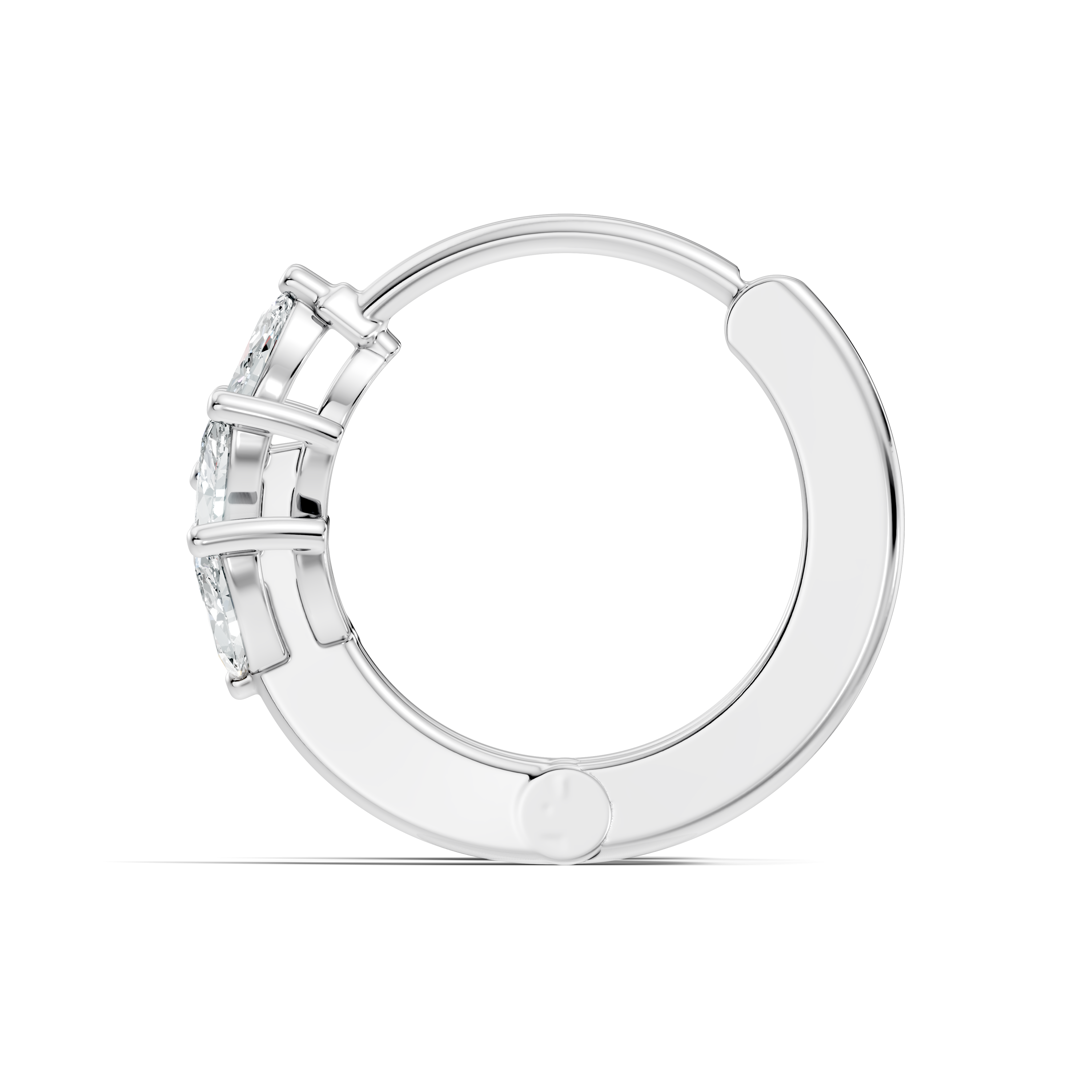 Marquise Cut Diamond Leaf Cluster Huggie Hoop Earrings