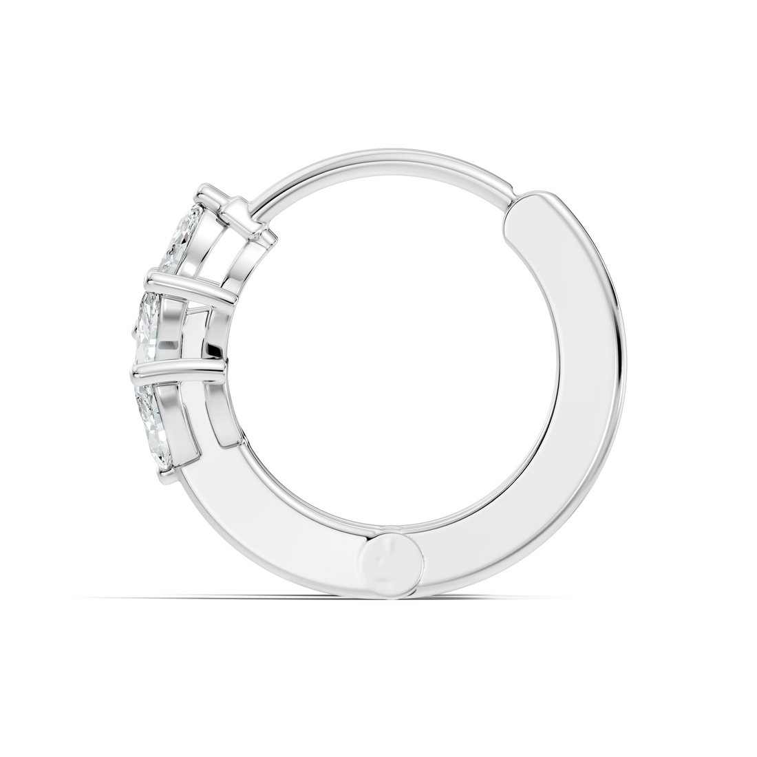 Marquise Cut Diamond Leaf Cluster Huggie Hoop Earrings