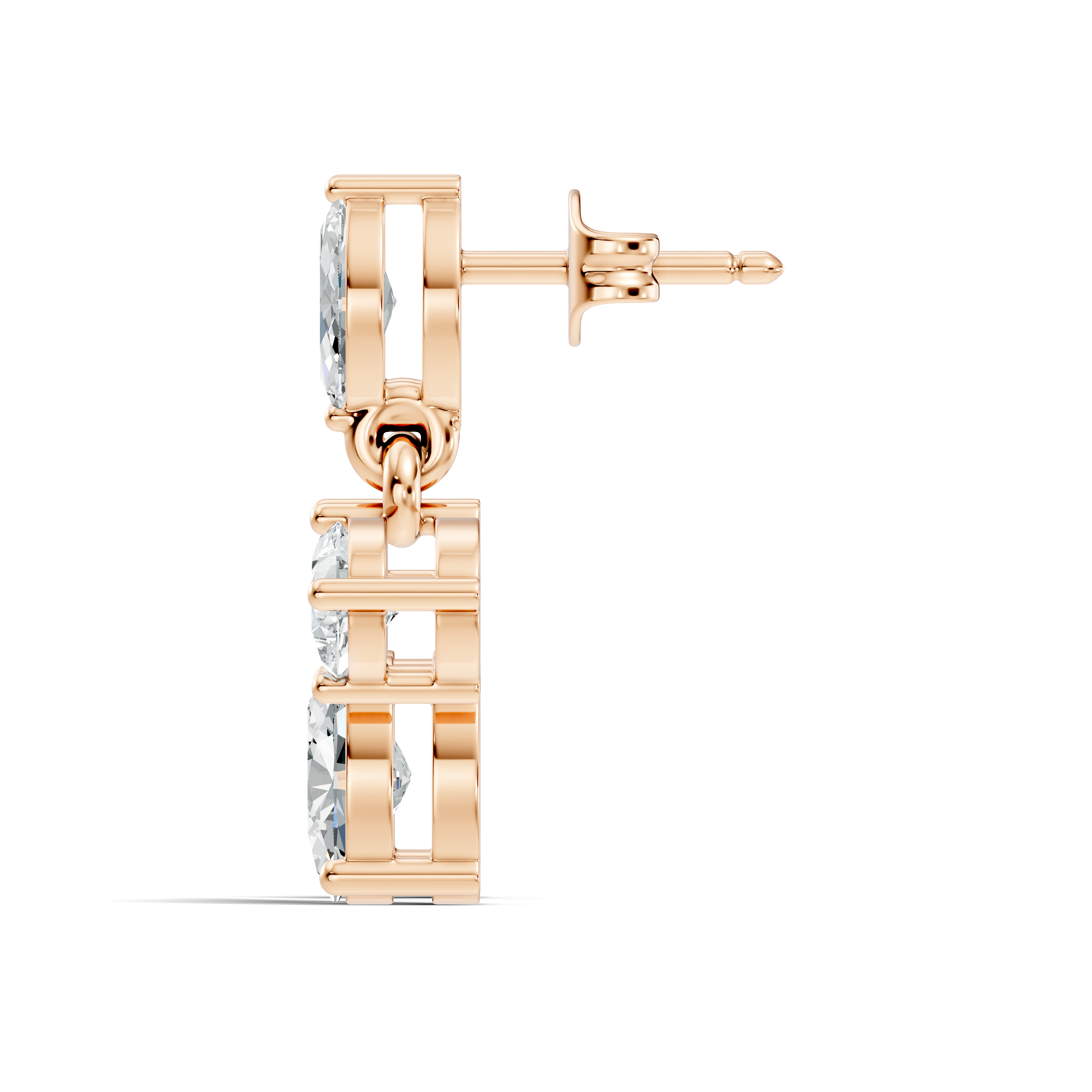 Multi-Shape Marquise, Pear & Oval Diamond Drop Earrings