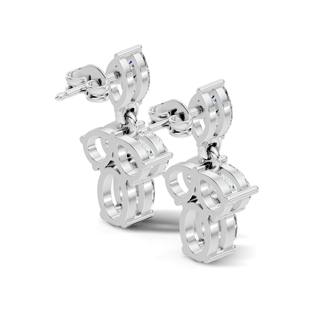 Multi-Shape Marquise, Pear & Oval Diamond Drop Earrings