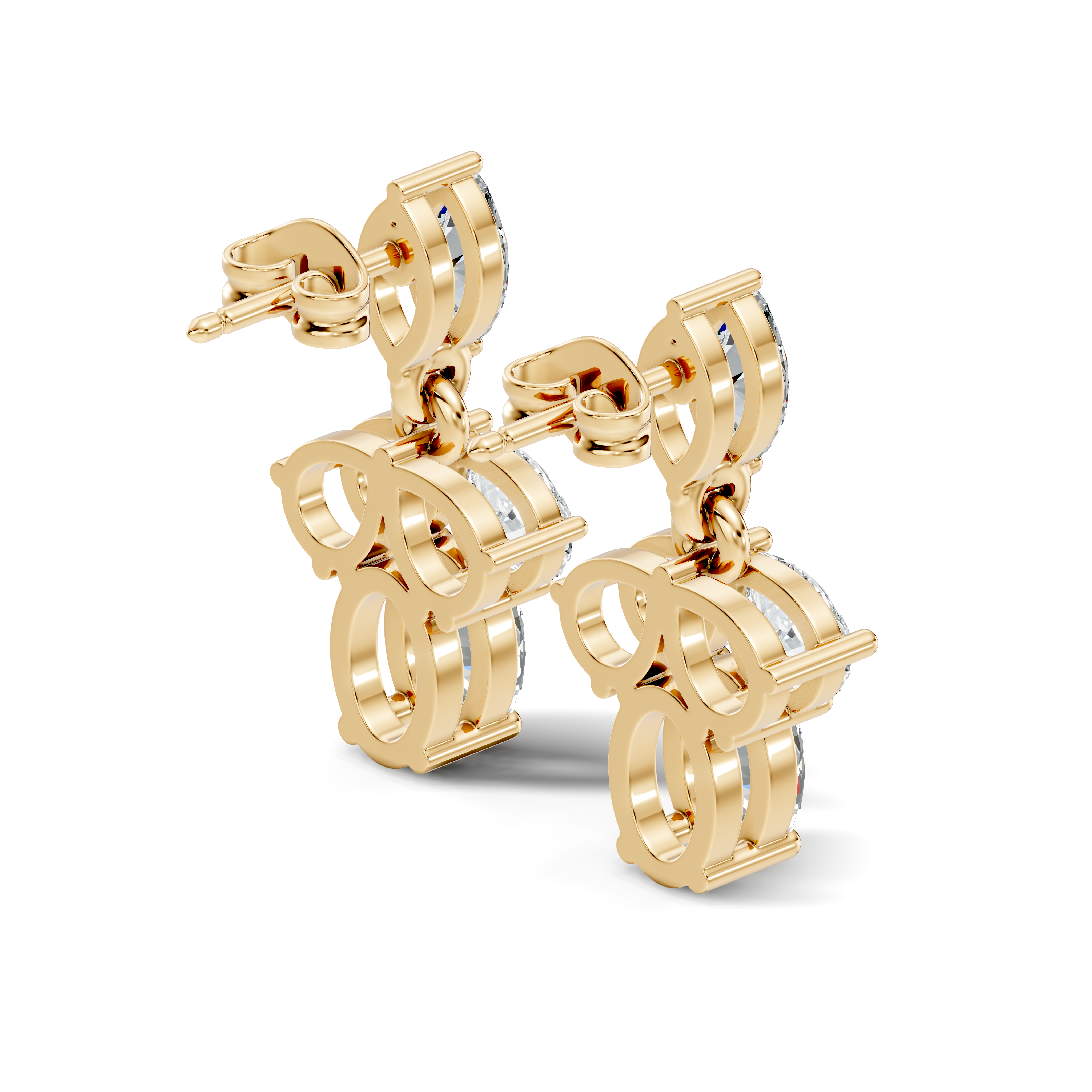 Multi-Shape Marquise, Pear & Oval Diamond Drop Earrings