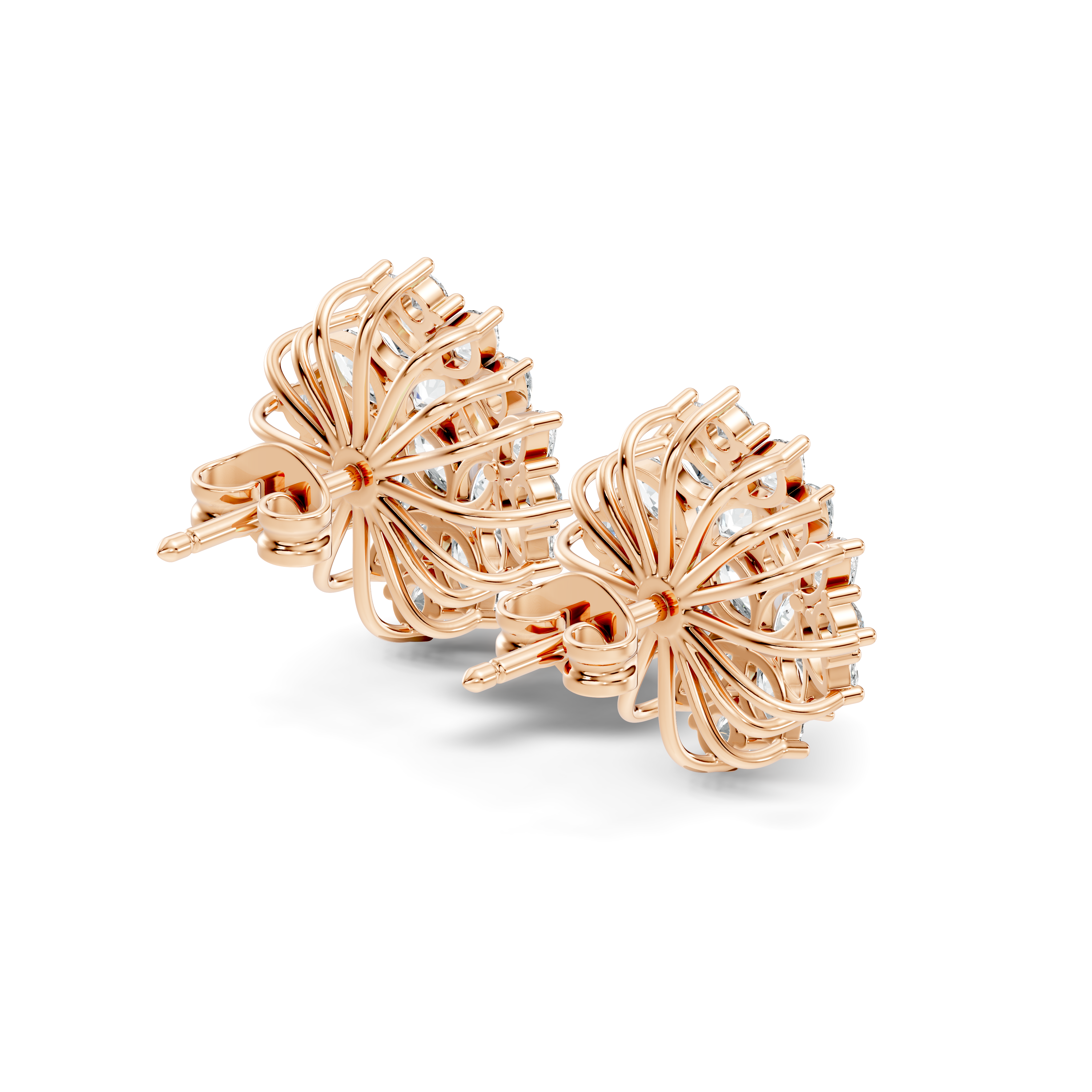 Multi-Shape Marquise, Pear & Round Diamond Mandala Cluster Stud