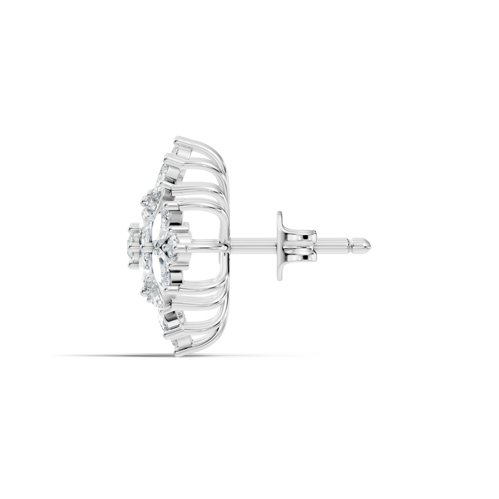 Multi-Shape Marquise, Pear & Round Diamond Mandala Cluster Stud