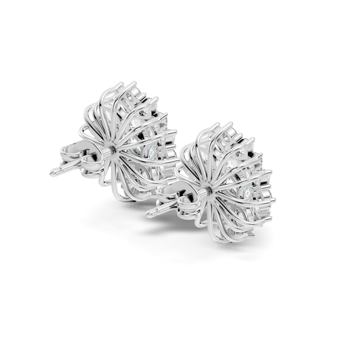 Multi-Shape Marquise, Pear & Round Diamond Mandala Cluster Stud