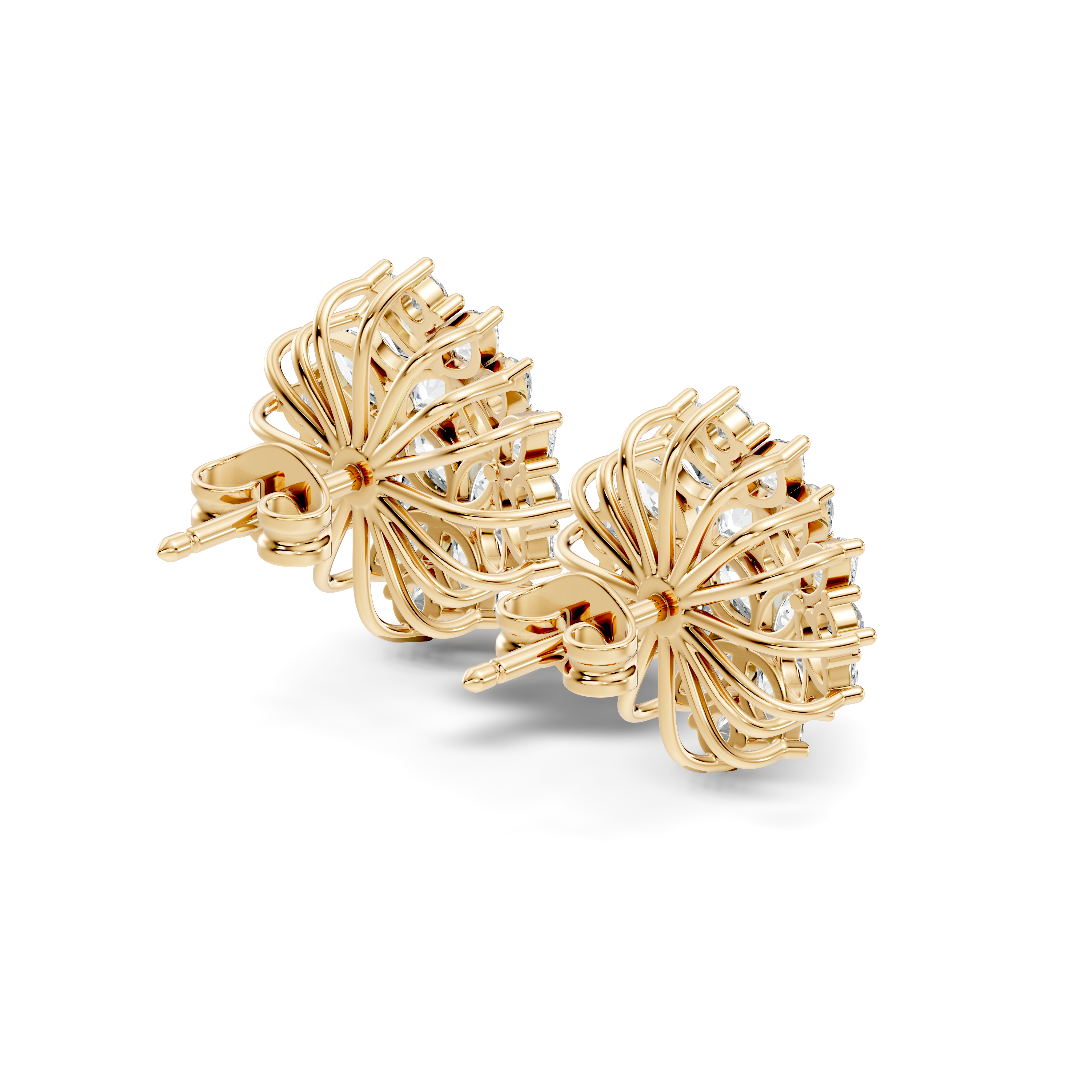 Multi-Shape Marquise, Pear & Round Diamond Mandala Cluster Stud
