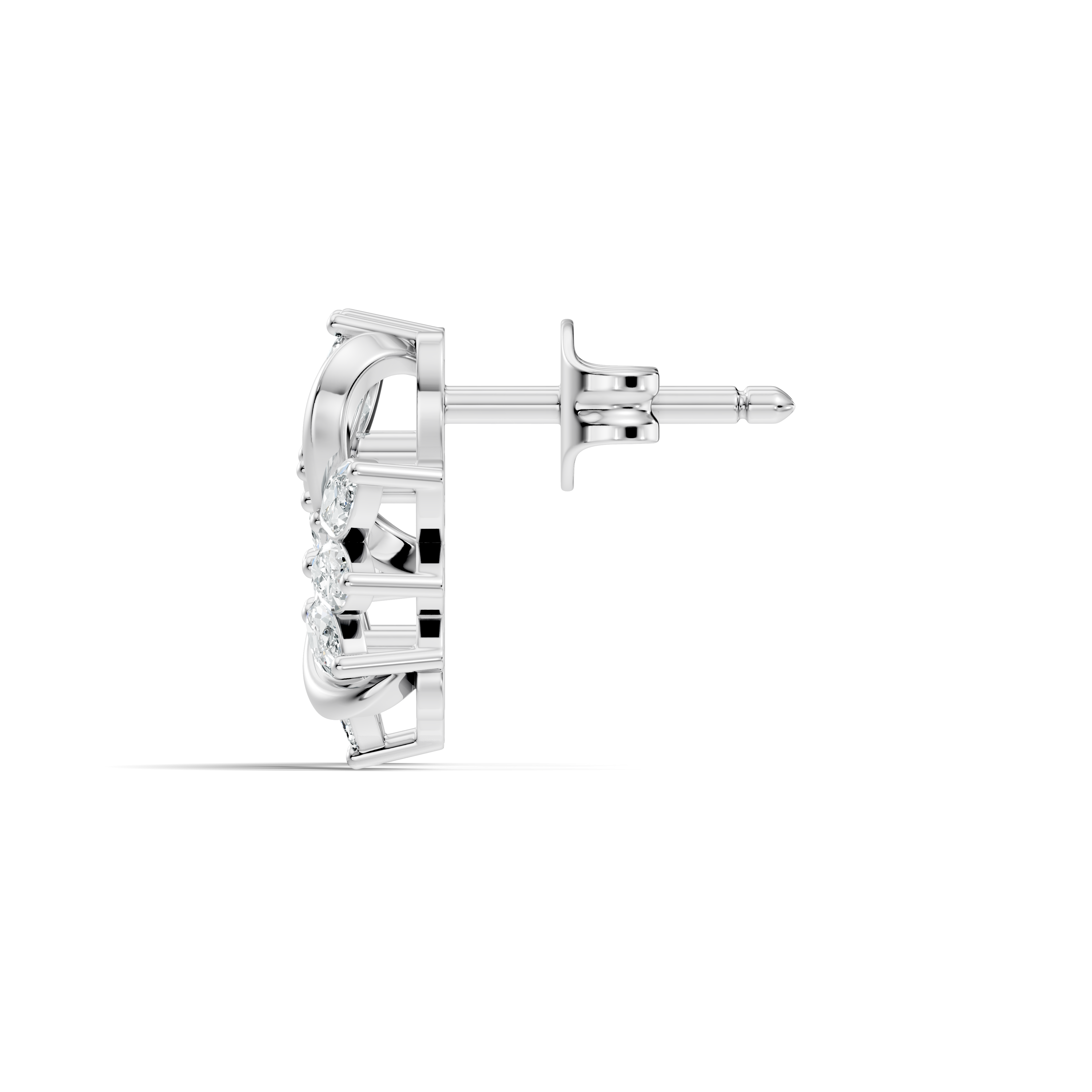 Marquise Cut Diamond Whirlwind Starburst Stud