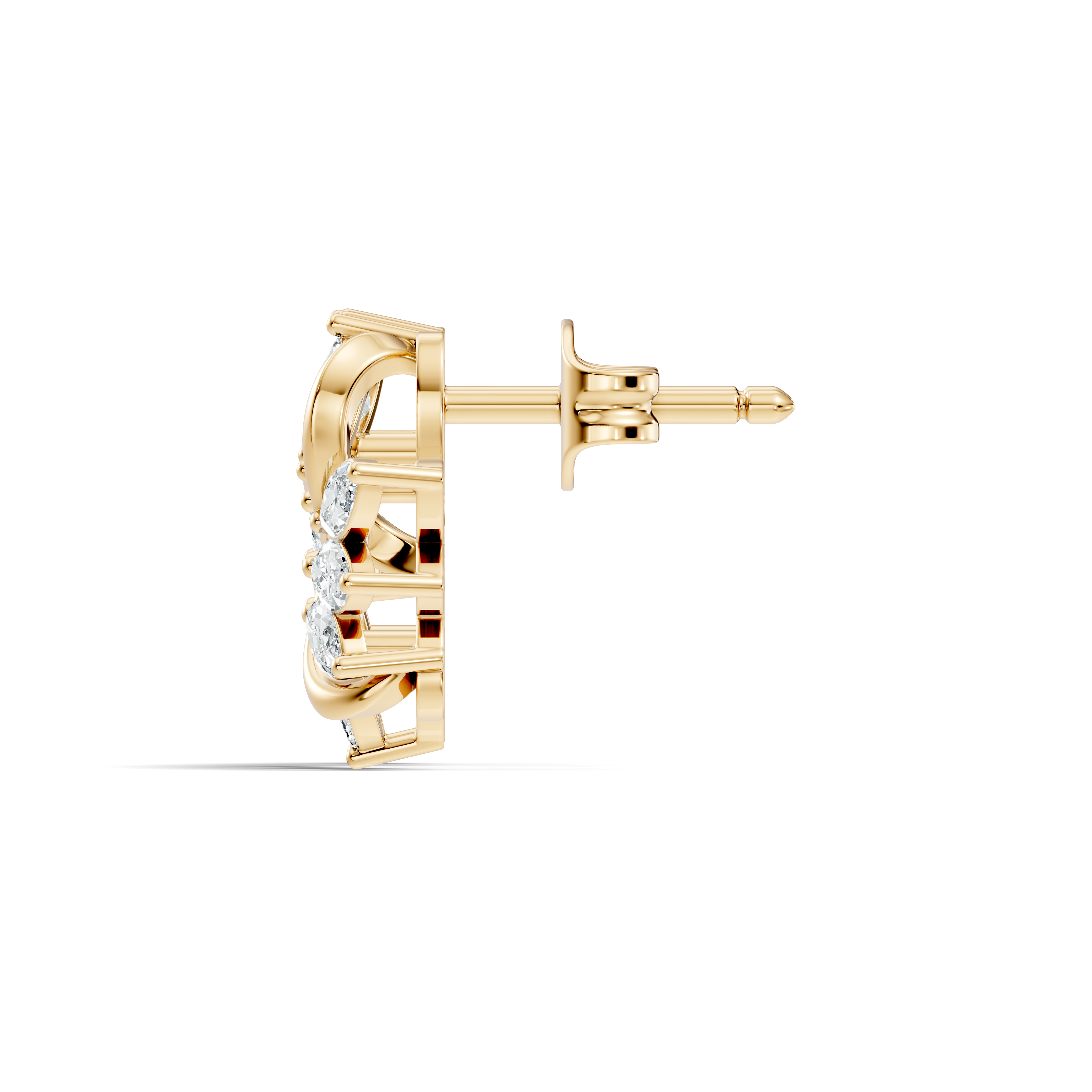 Marquise Cut Diamond Whirlwind Starburst Stud