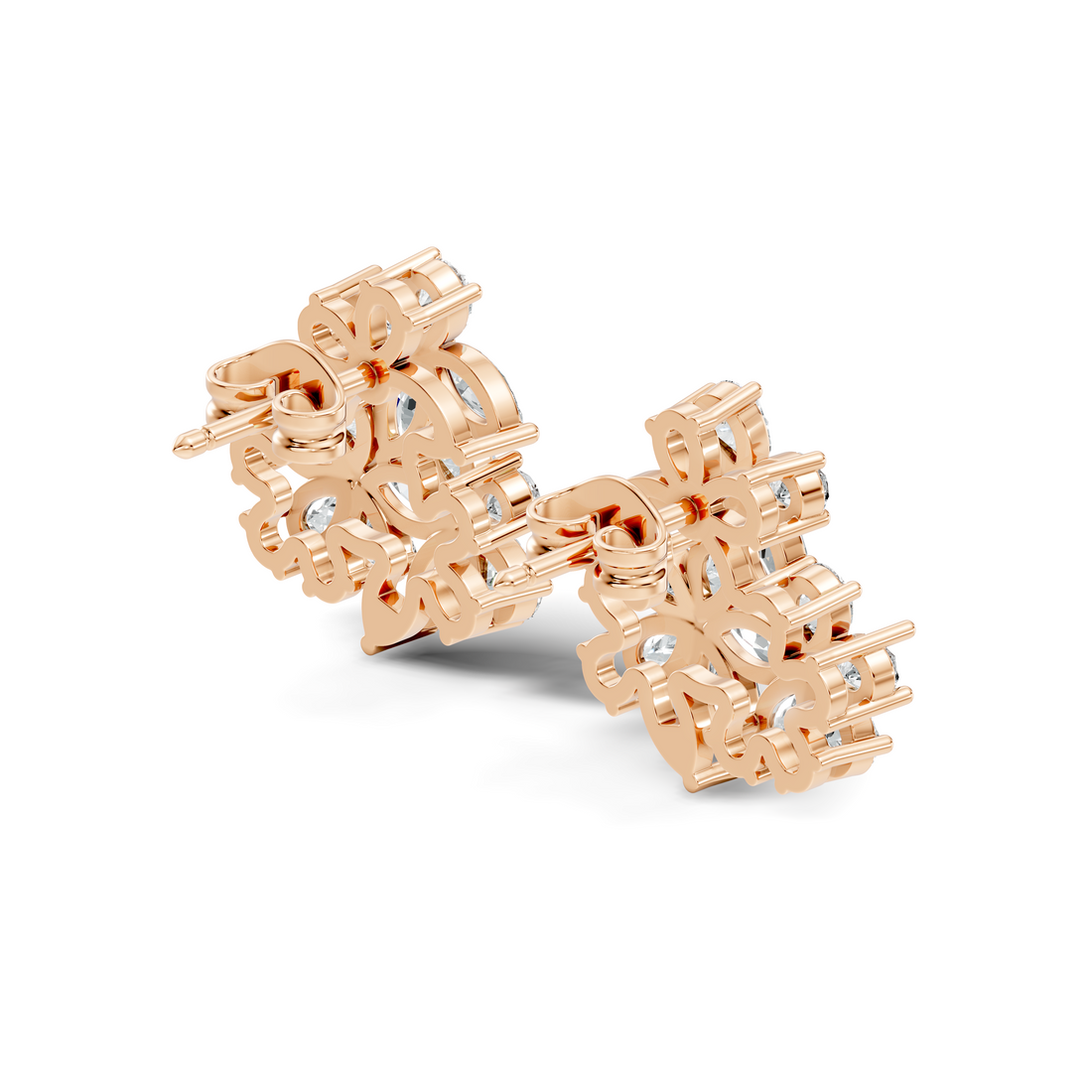Pear & Marquise Cut Floral Blossom Bouquet Stud