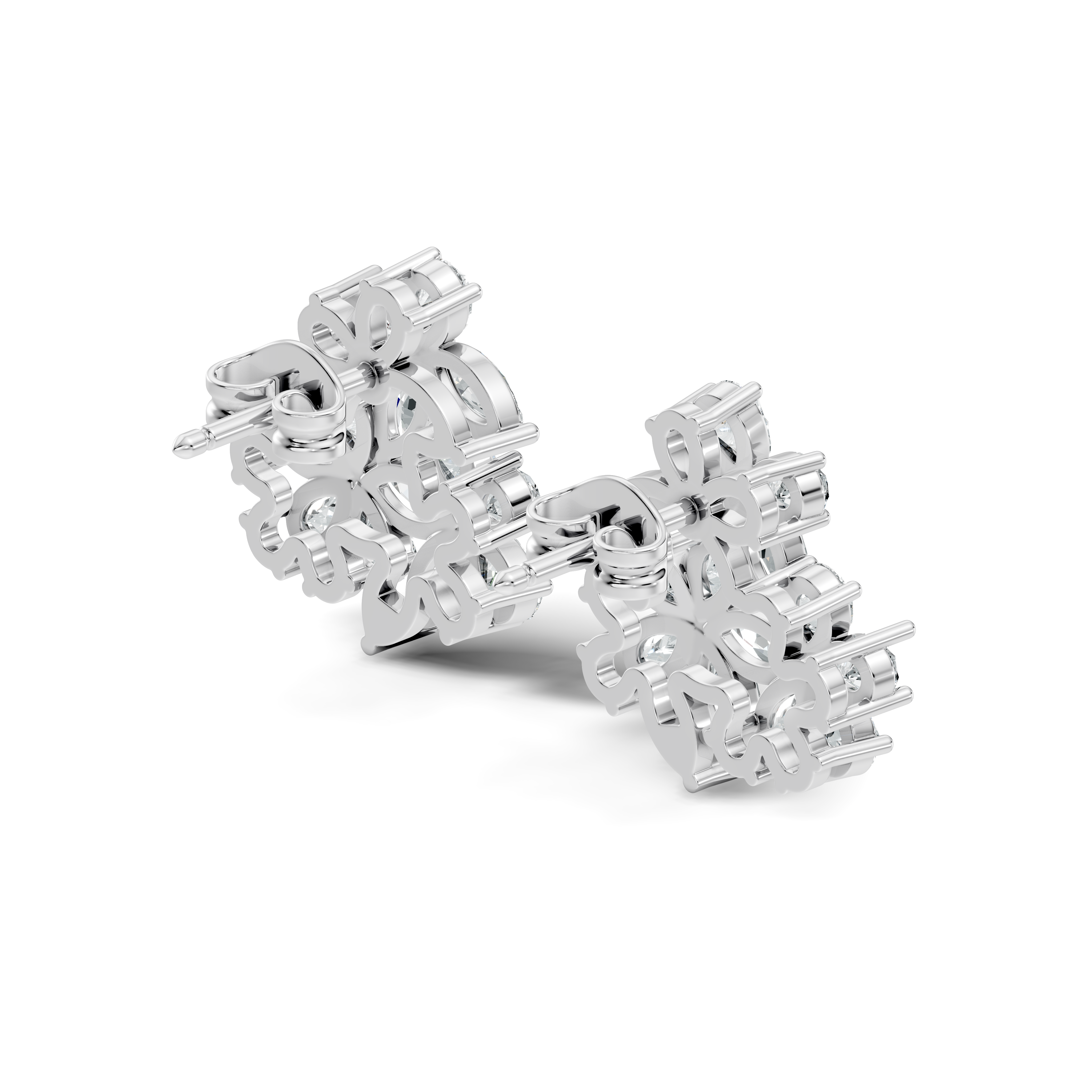 Pear & Marquise Cut Floral Blossom Bouquet Stud