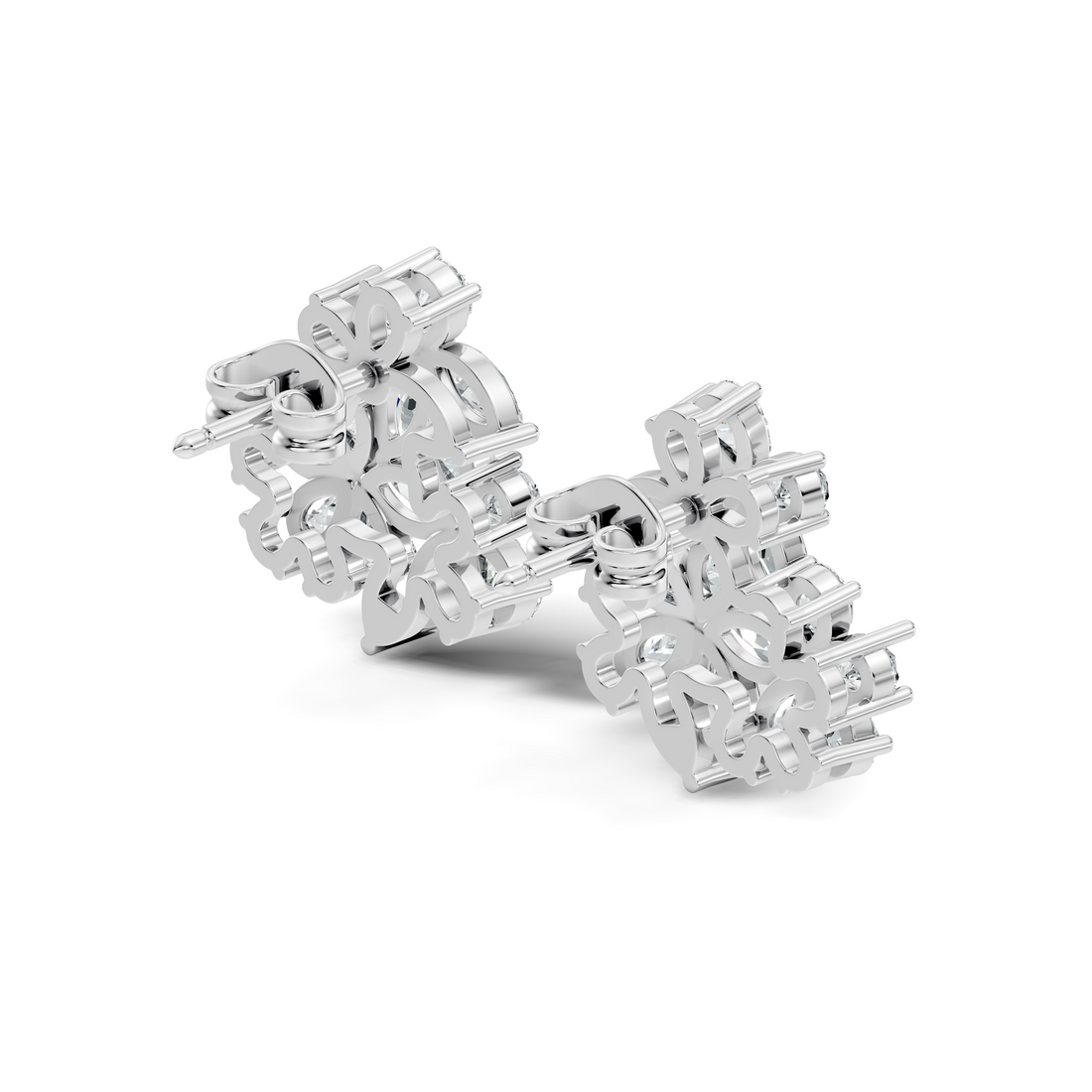 Pear & Marquise Cut Floral Blossom Bouquet Stud