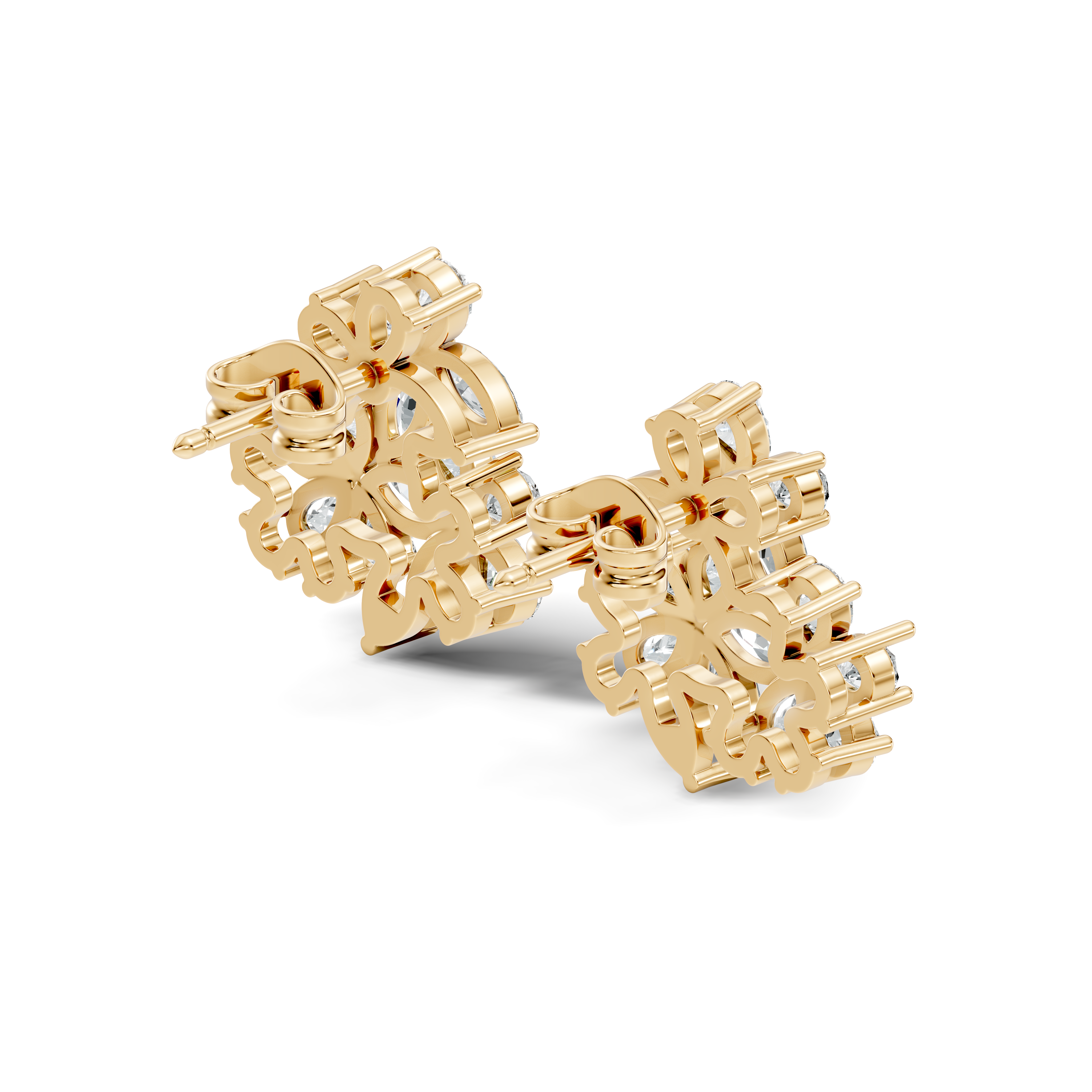 Pear & Marquise Cut Floral Blossom Bouquet Stud