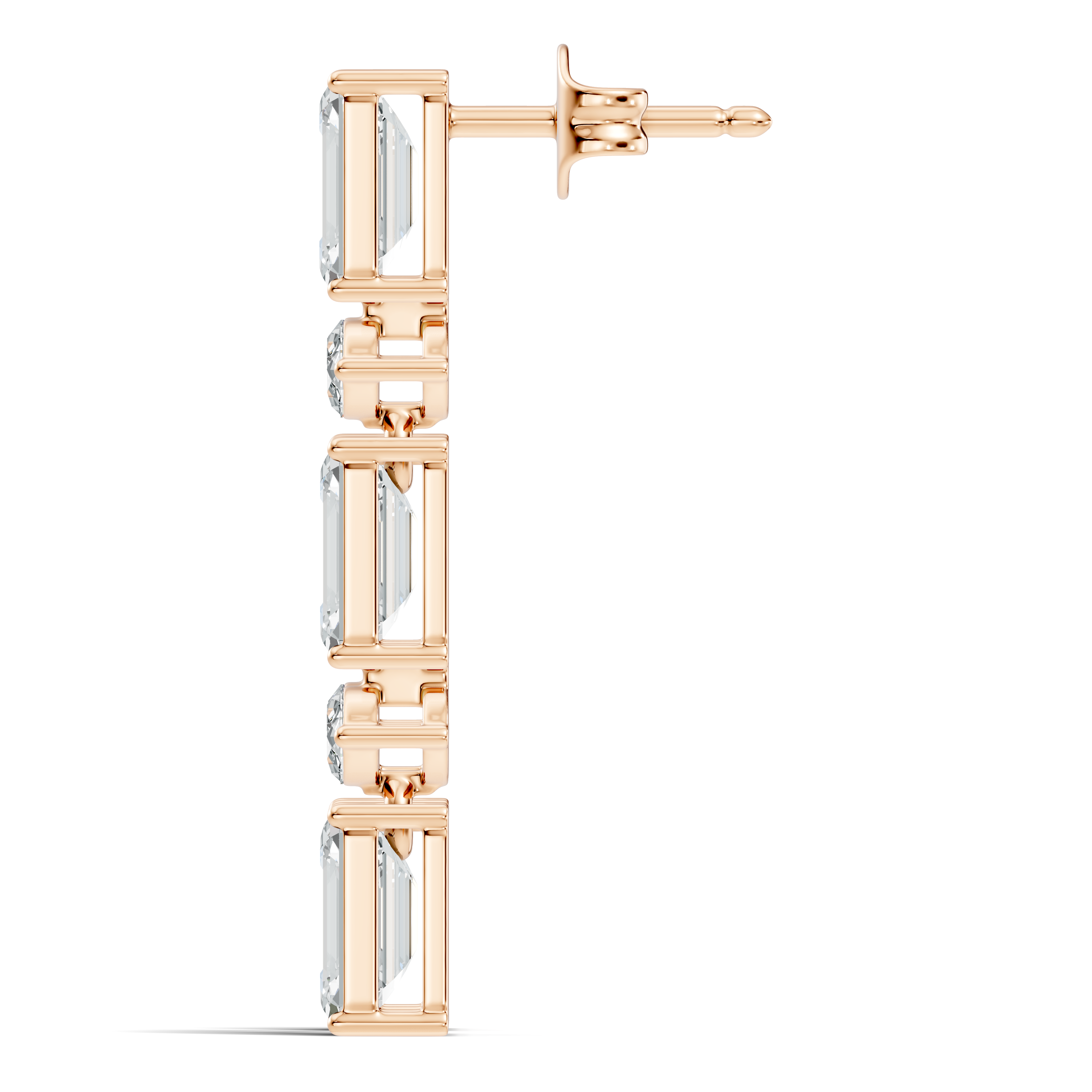 Emerald & Marquise Cut Alternating Linear Drop Earrings