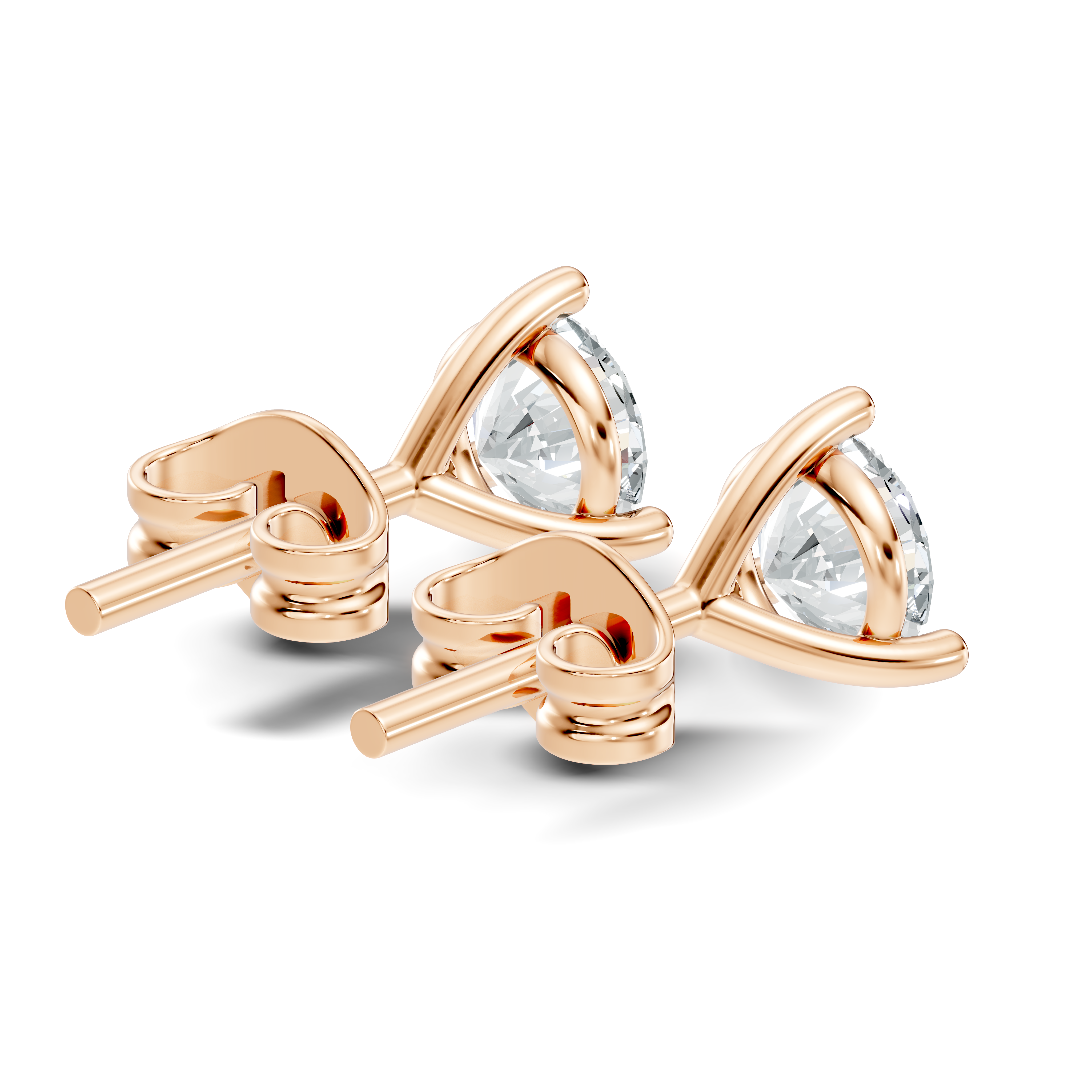 Round Brilliant Cut Diamond Three-Prong Solitaire Stud (2.06 TCW)