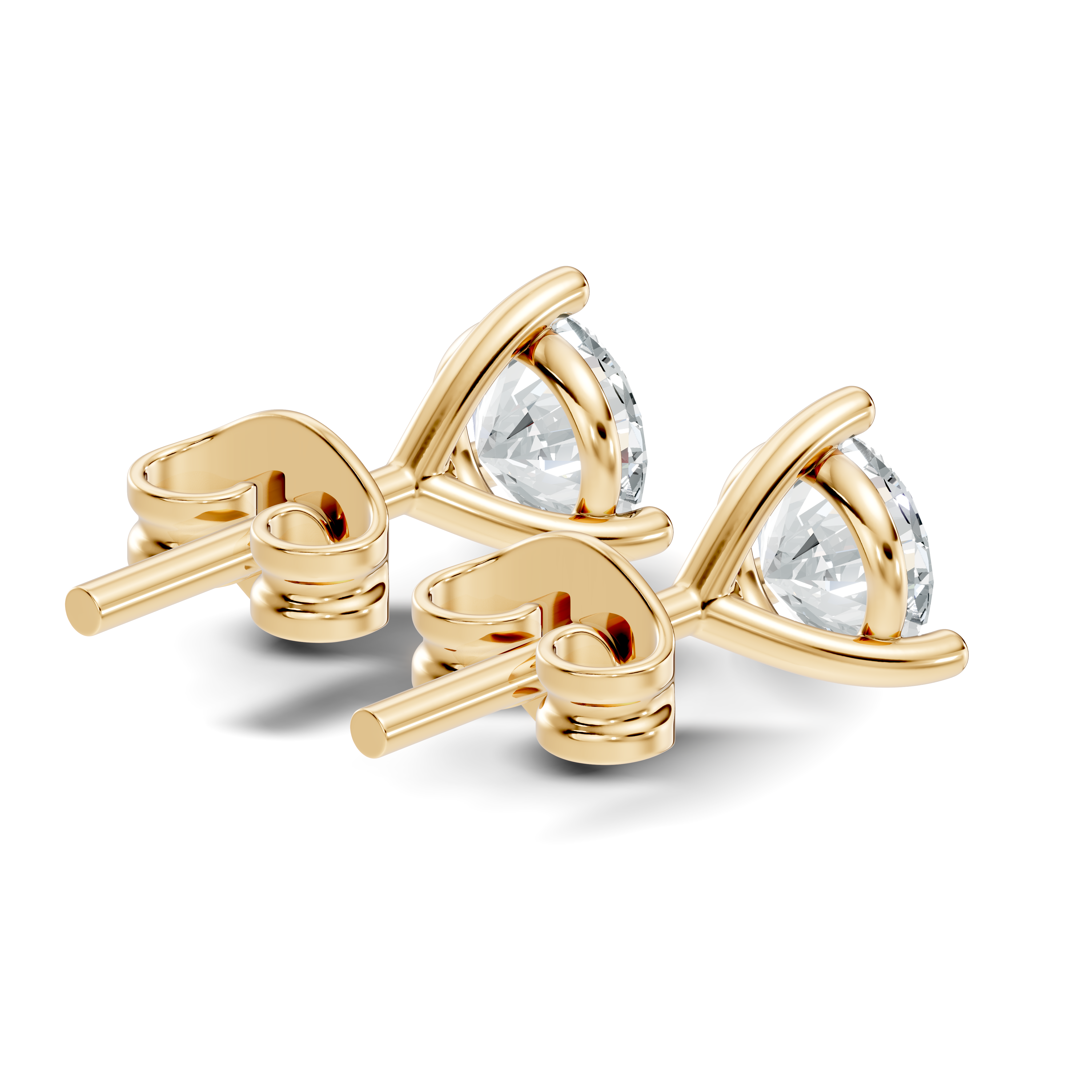 Round Brilliant Cut Diamond Three-Prong Solitaire Stud (2.06 TCW)