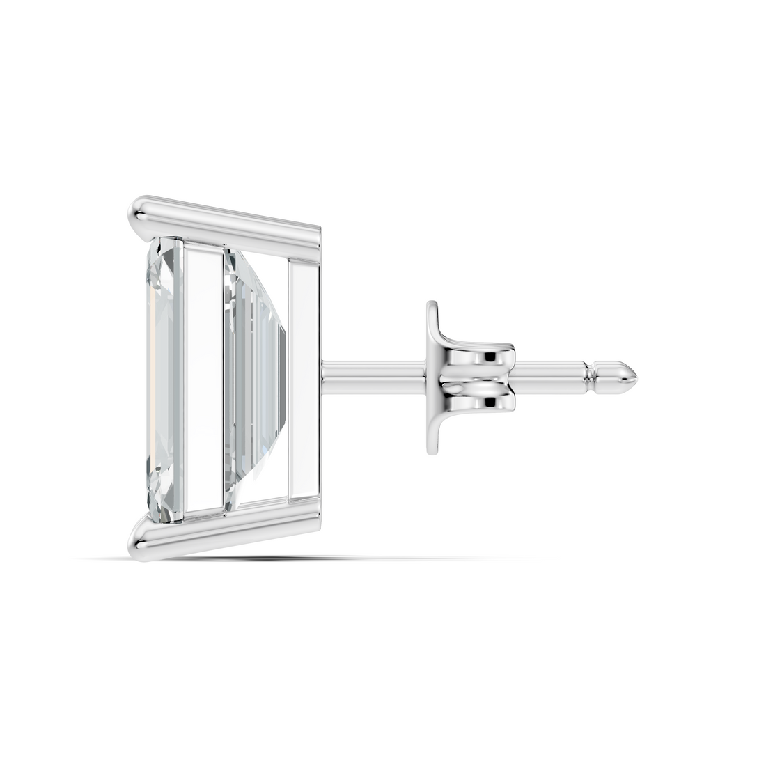 Emerald Cut Diamond Four-Prong Solitaire Stud (6.41 TCW)