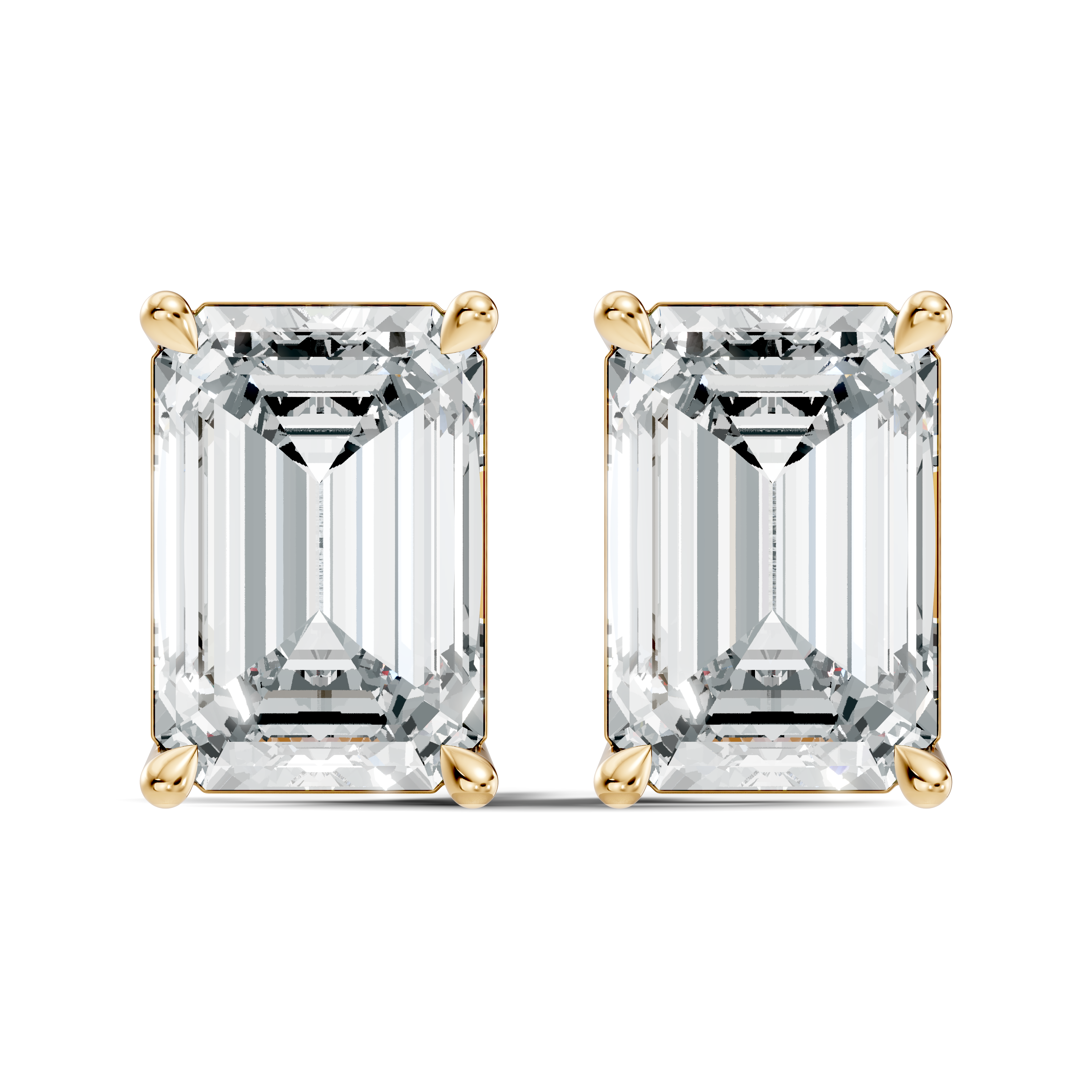 Emerald Cut Diamond Four-Prong Solitaire Stud (6.41 TCW)