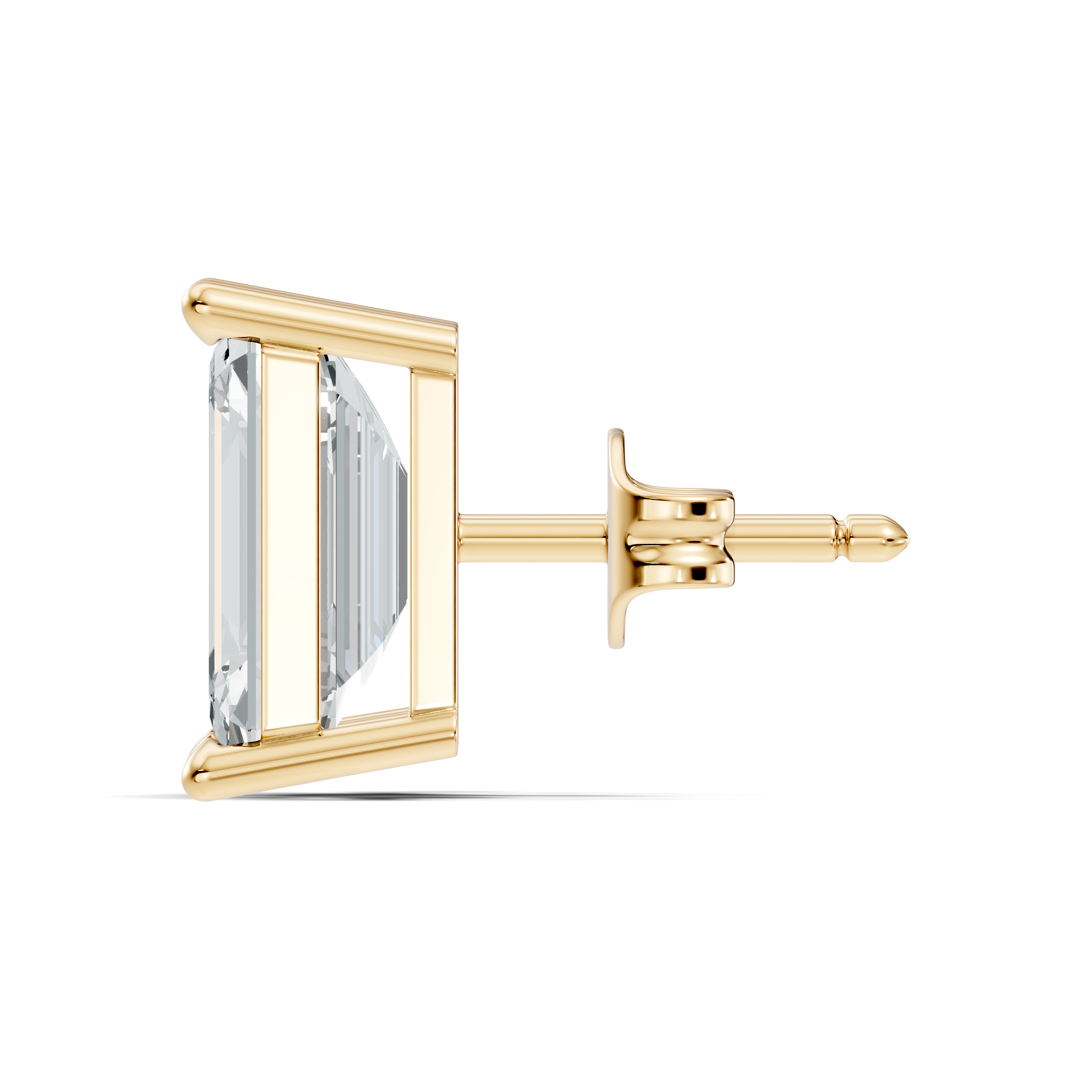 Emerald Cut Diamond Four-Prong Solitaire Stud (6.41 TCW)