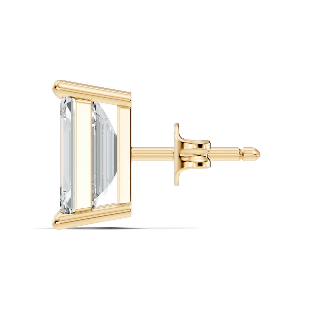Emerald Cut Diamond Four-Prong Solitaire Stud (6.41 TCW)