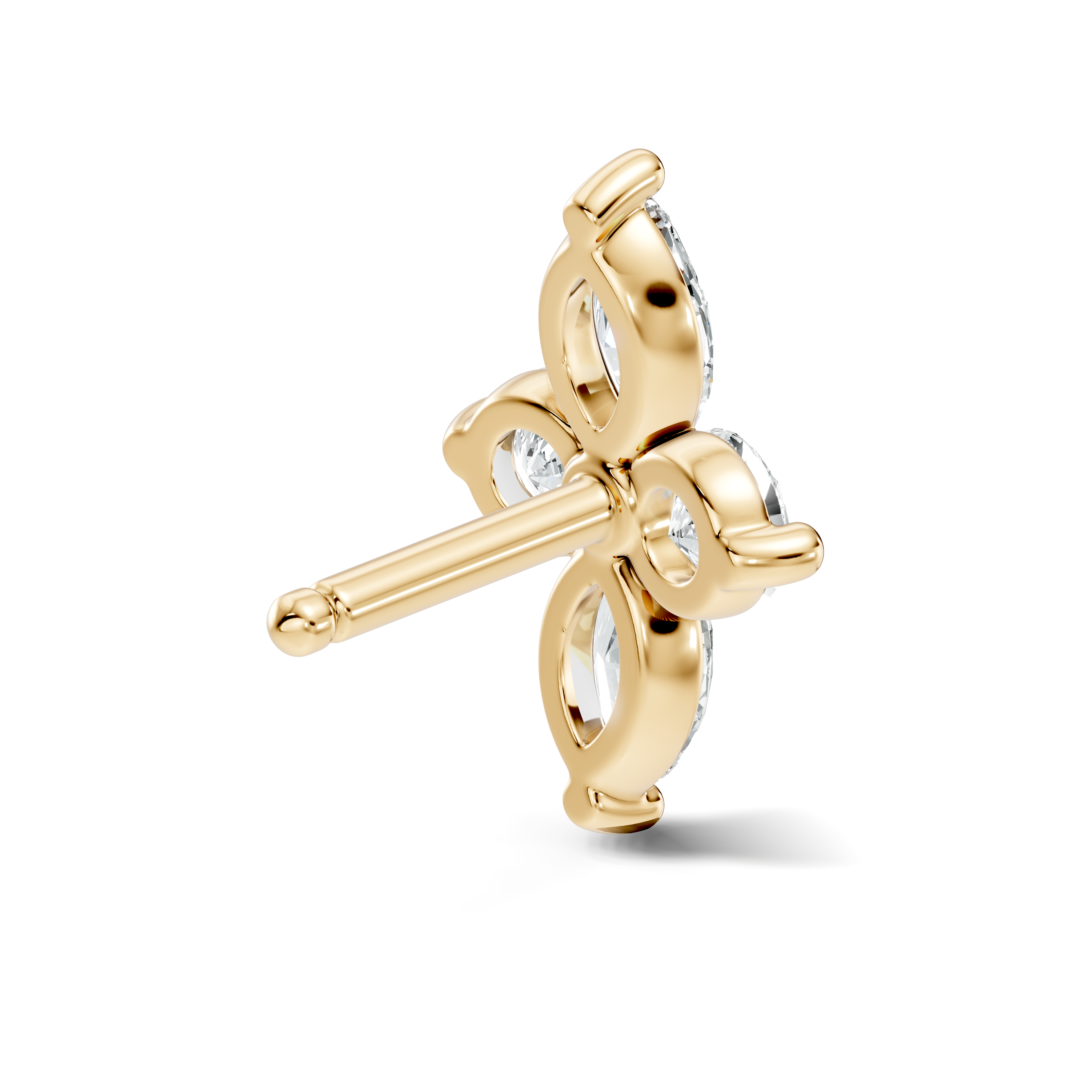 Marquise & Round Floral Cross Diamond Nose Pin