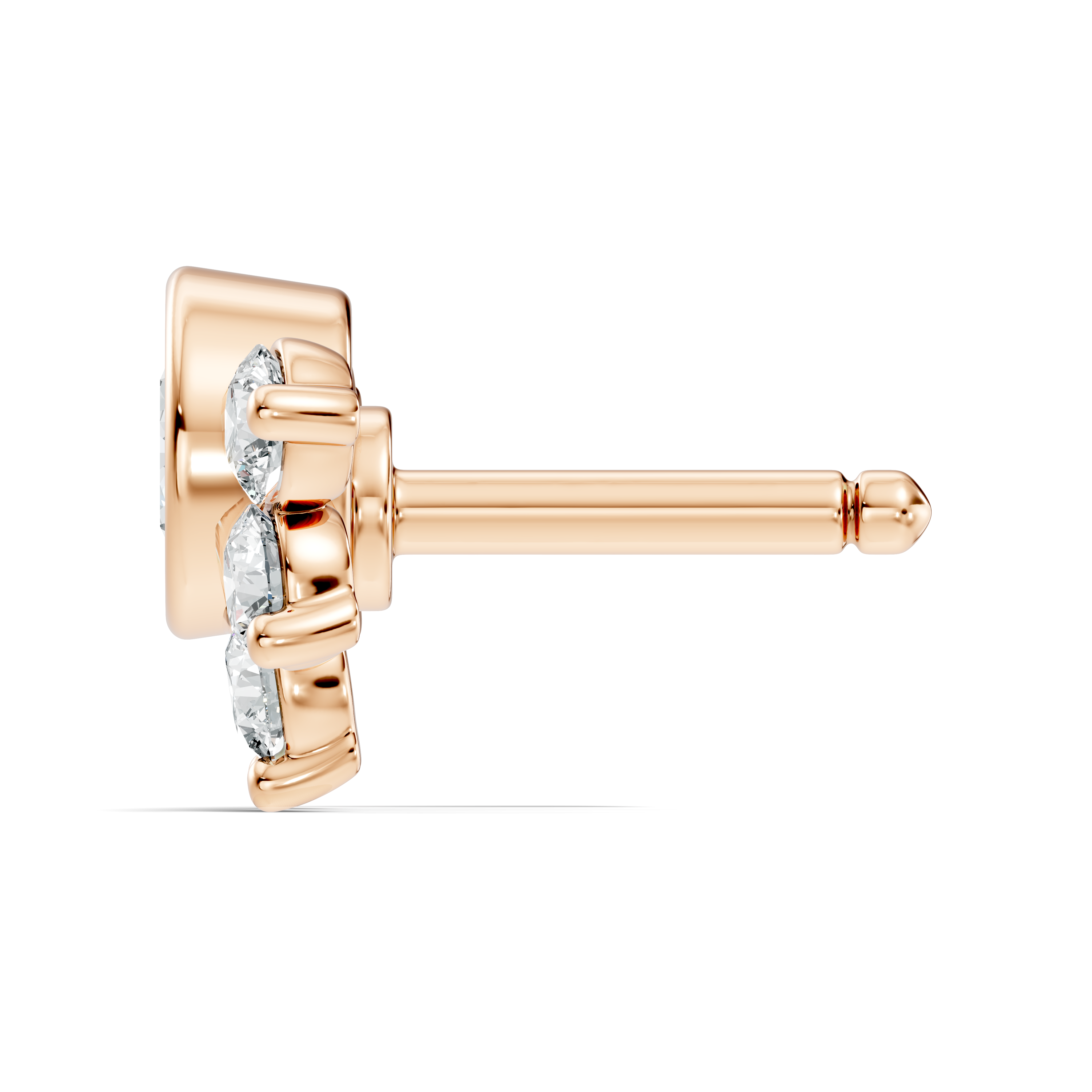 Half-Halo Arc Diamond Nose Pin