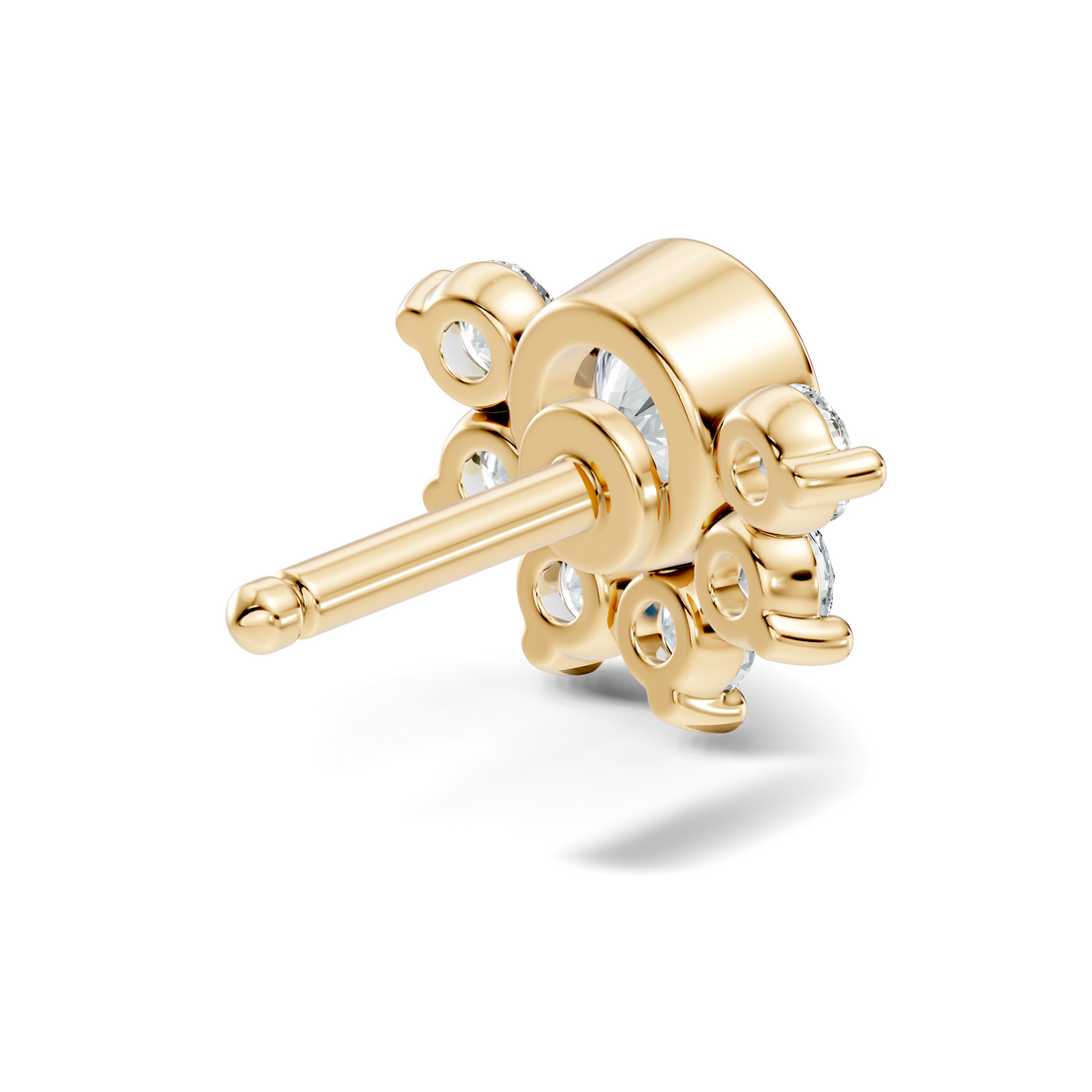 Half-Halo Arc Diamond Nose Pin
