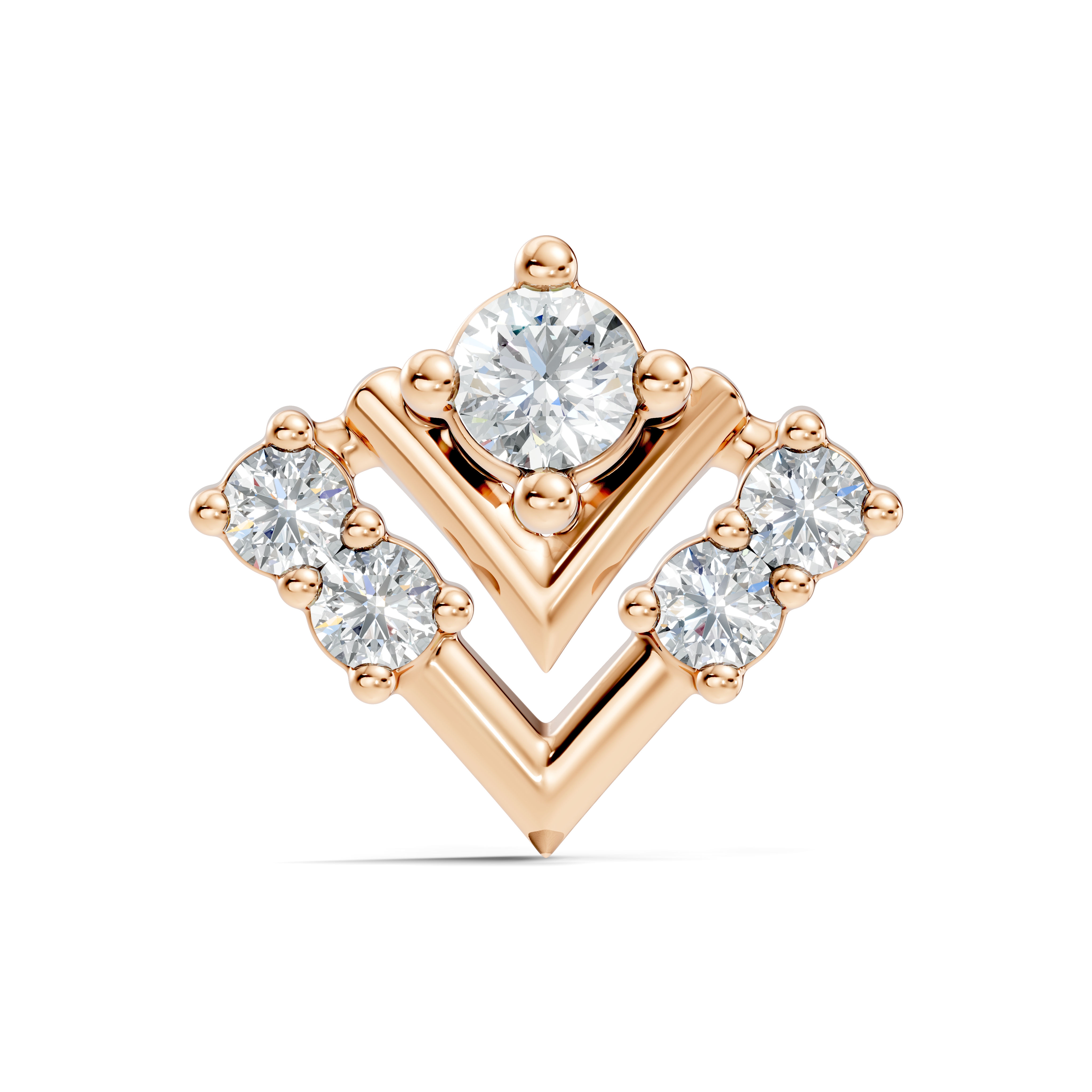 Chevron V-Shape Diamond Nose Pin