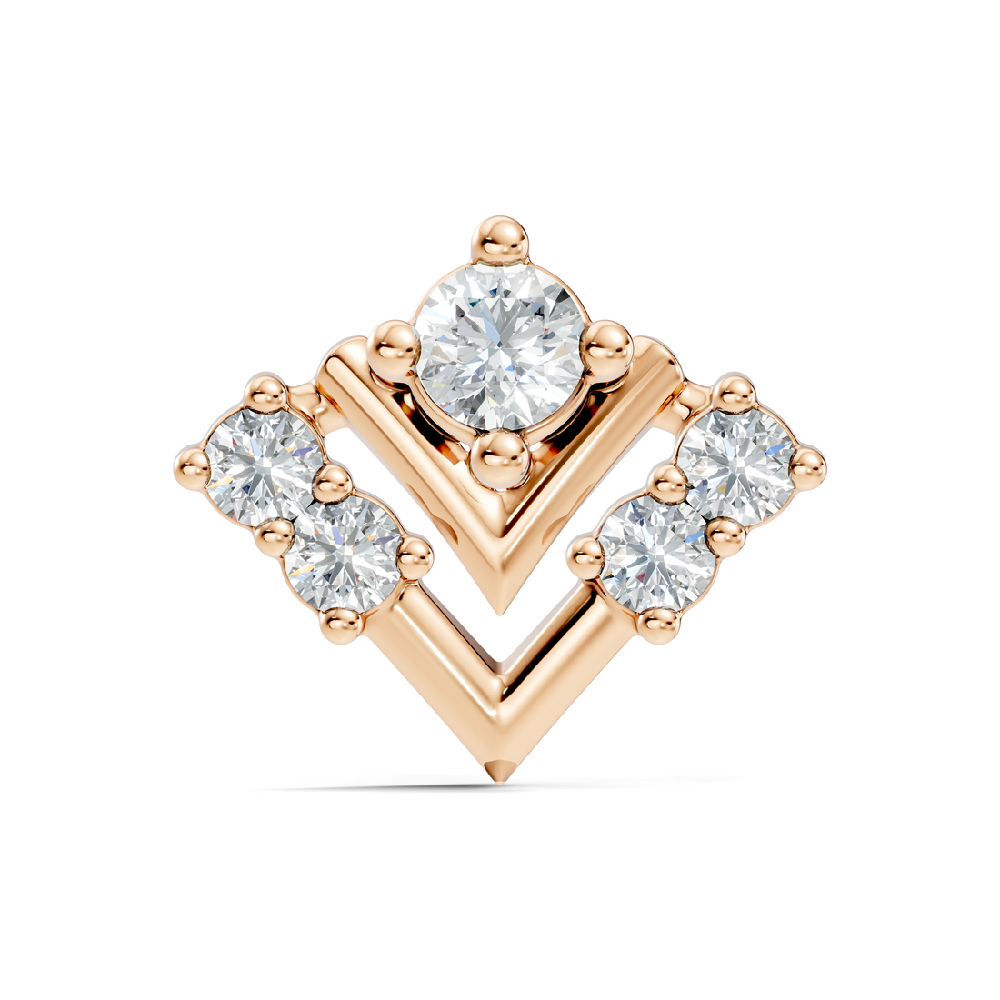 Chevron V-Shape Diamond Nose Pin