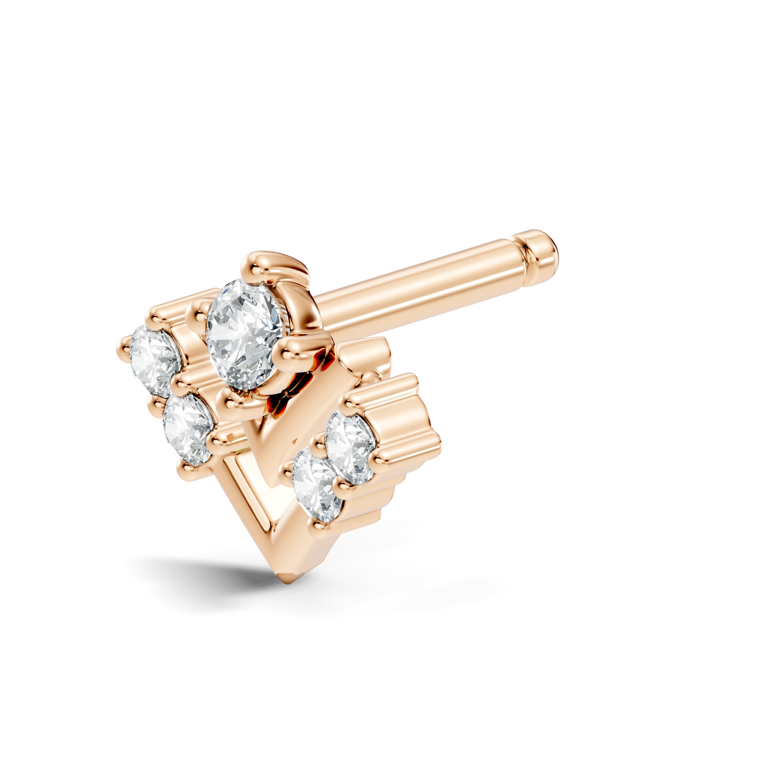 Chevron V-Shape Diamond Nose Pin