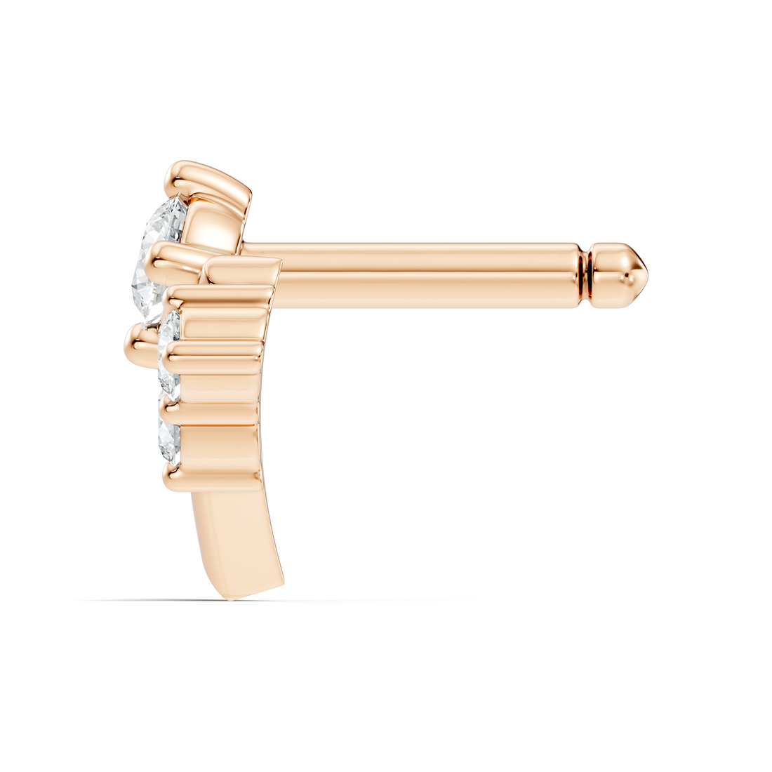 Chevron V-Shape Diamond Nose Pin