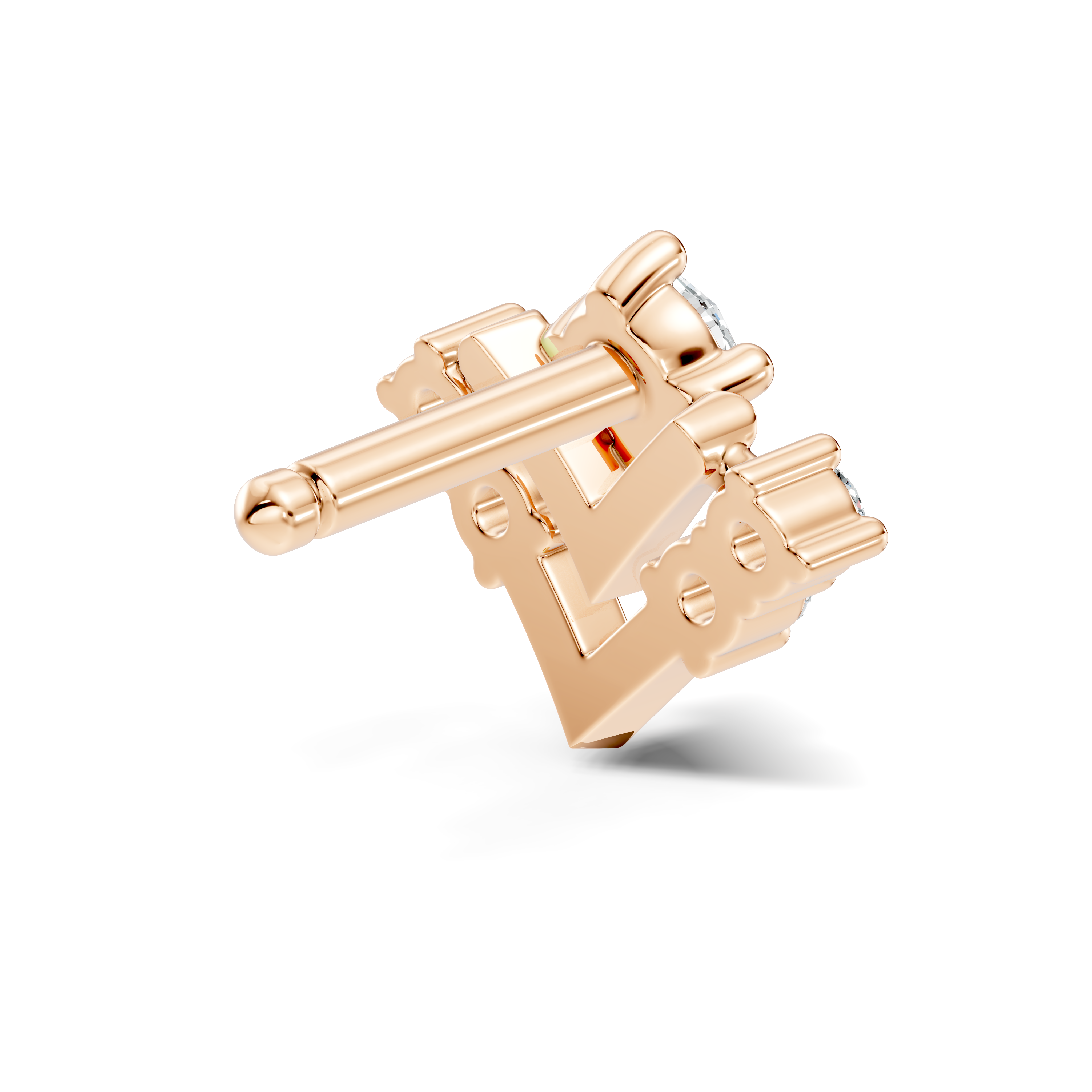 Chevron V-Shape Diamond Nose Pin