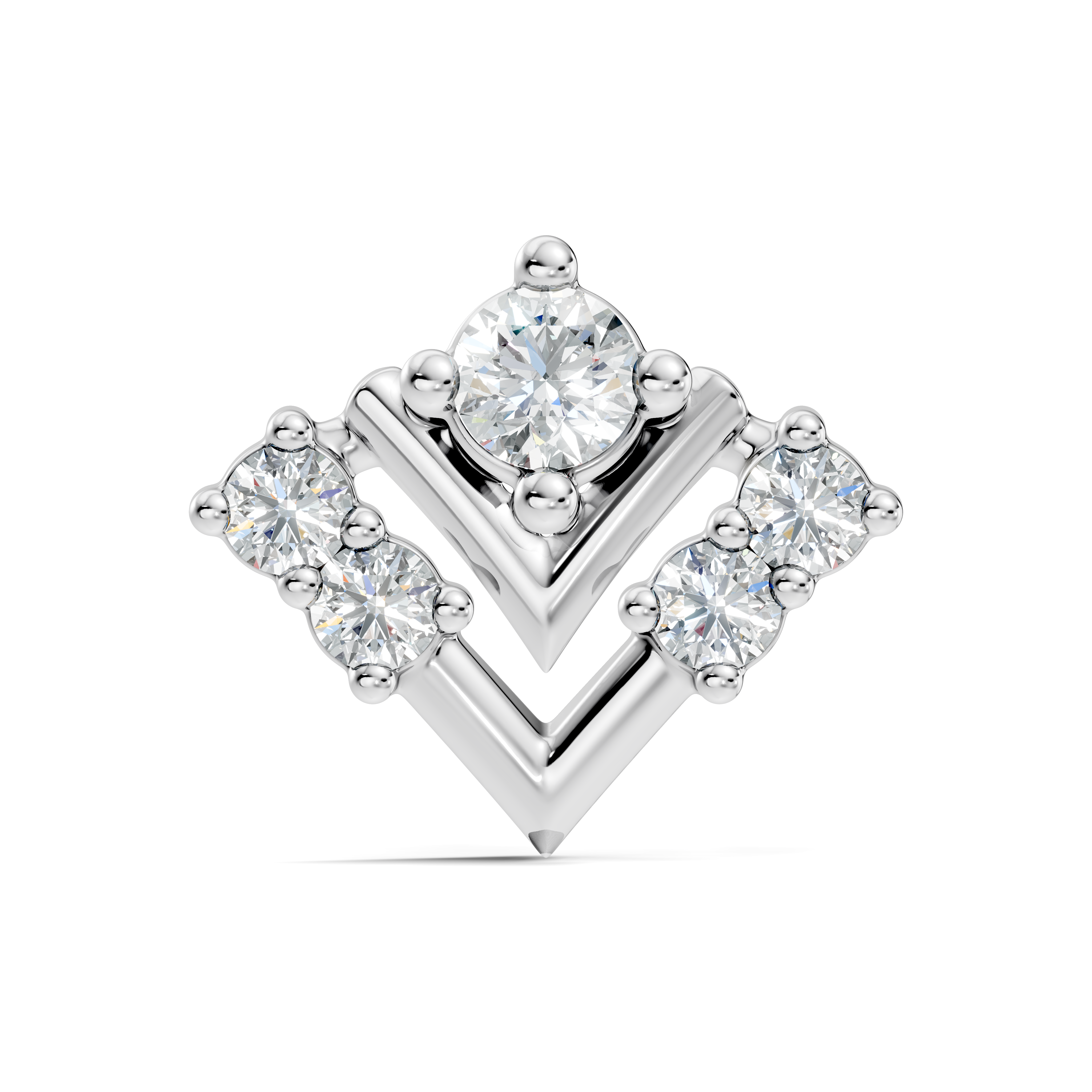 Chevron V-Shape Diamond Nose Pin