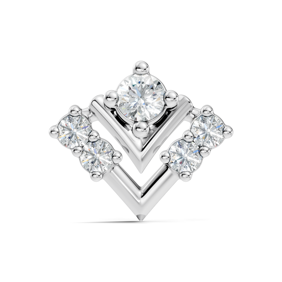 Chevron V-Shape Diamond Nose Pin