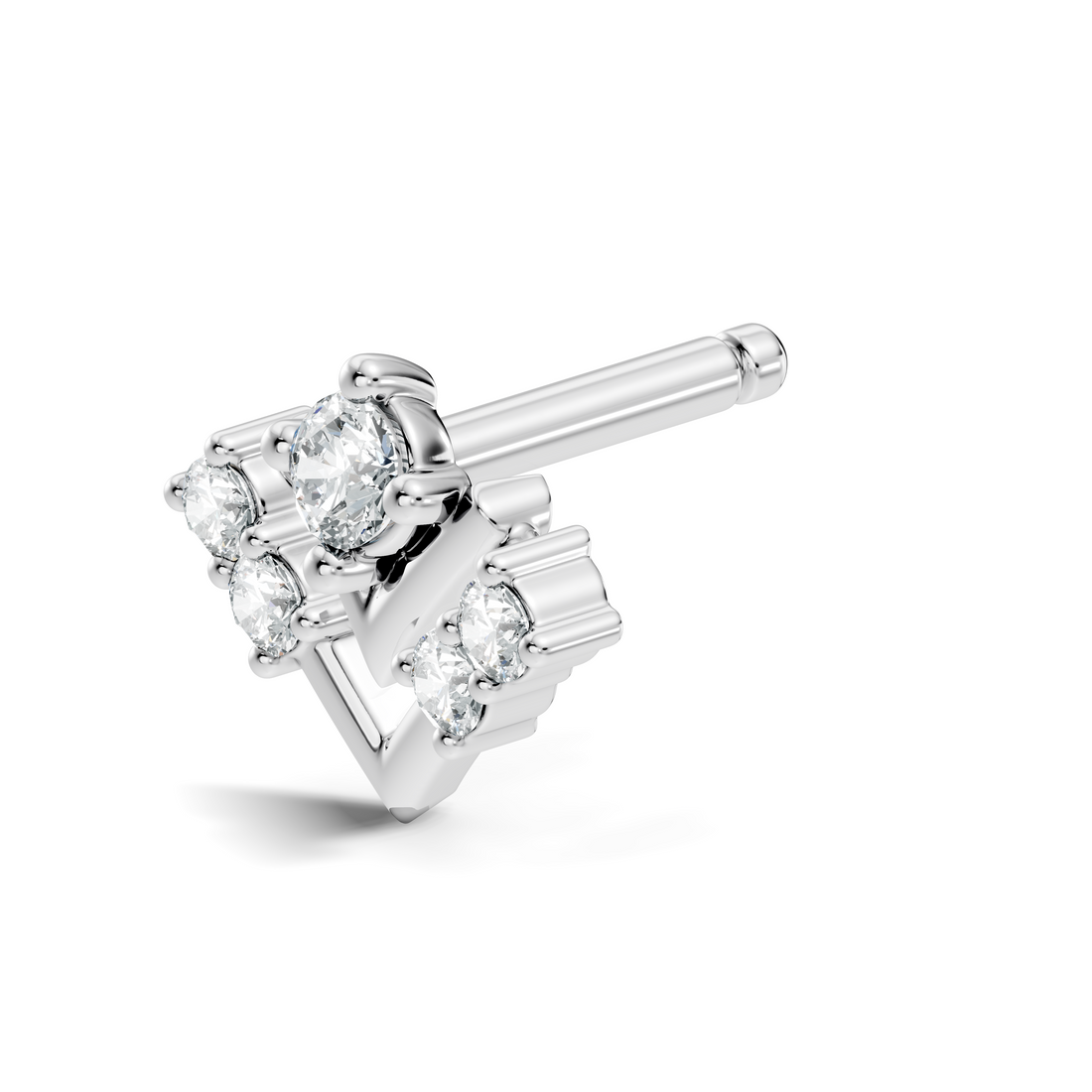 Chevron V-Shape Diamond Nose Pin