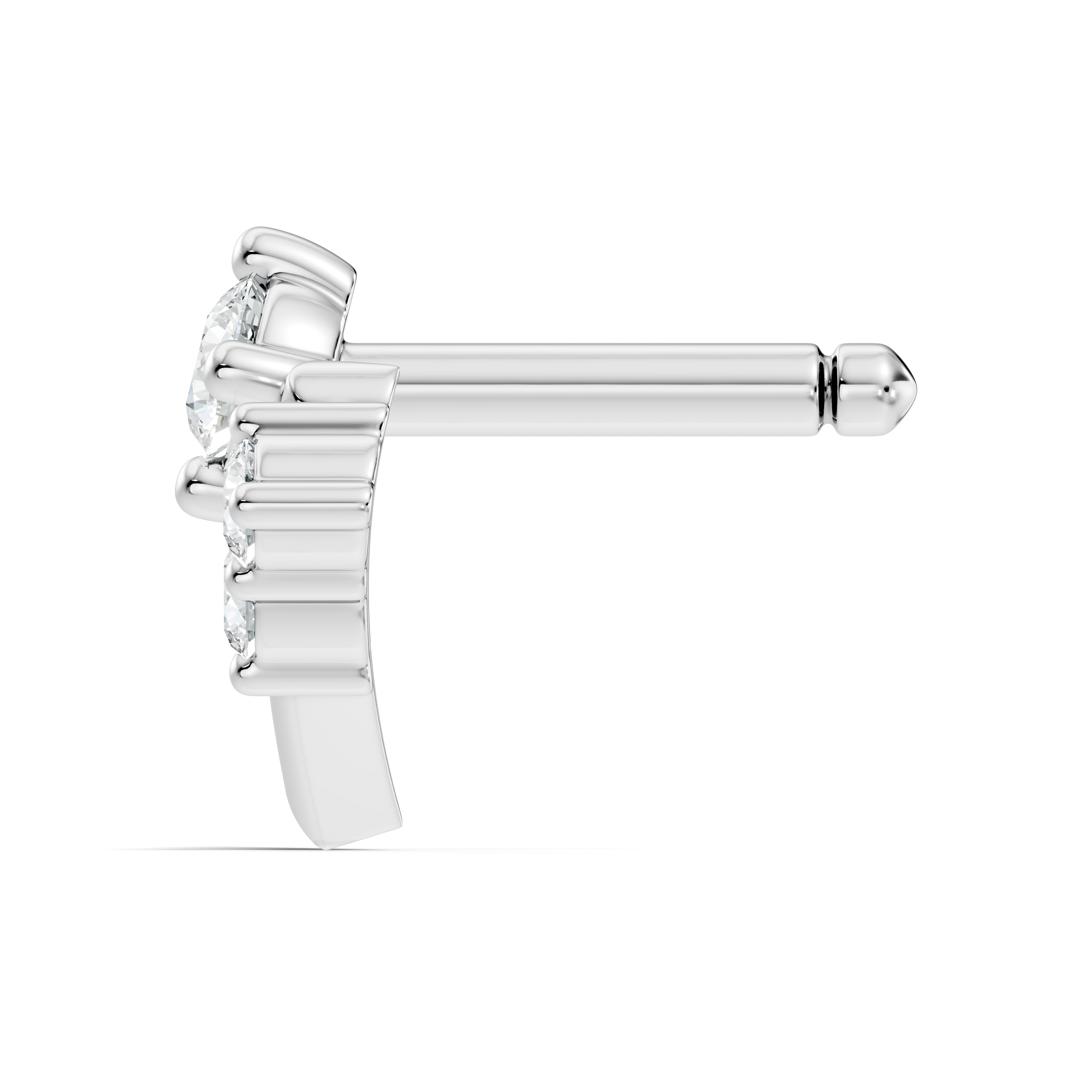 Chevron V-Shape Diamond Nose Pin