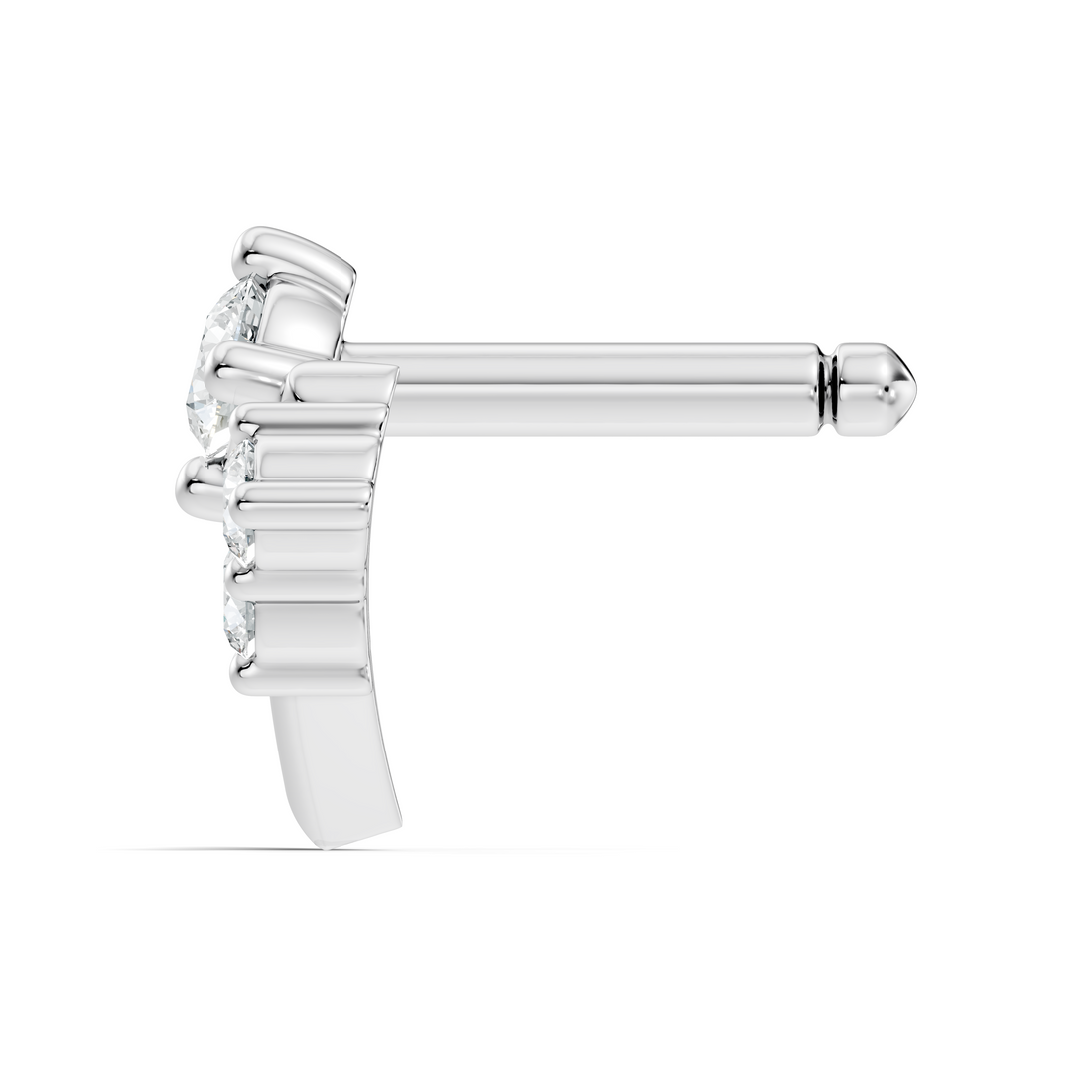 Chevron V-Shape Diamond Nose Pin